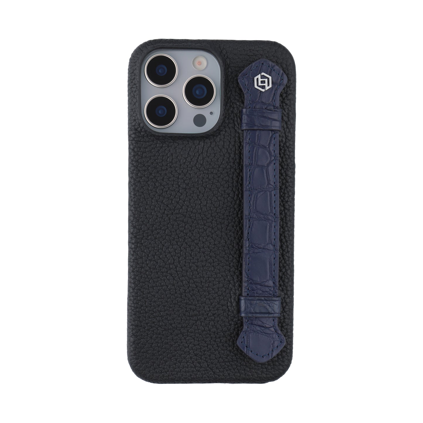Black with crocodile side strap Blue - iPhone 16 pro max
