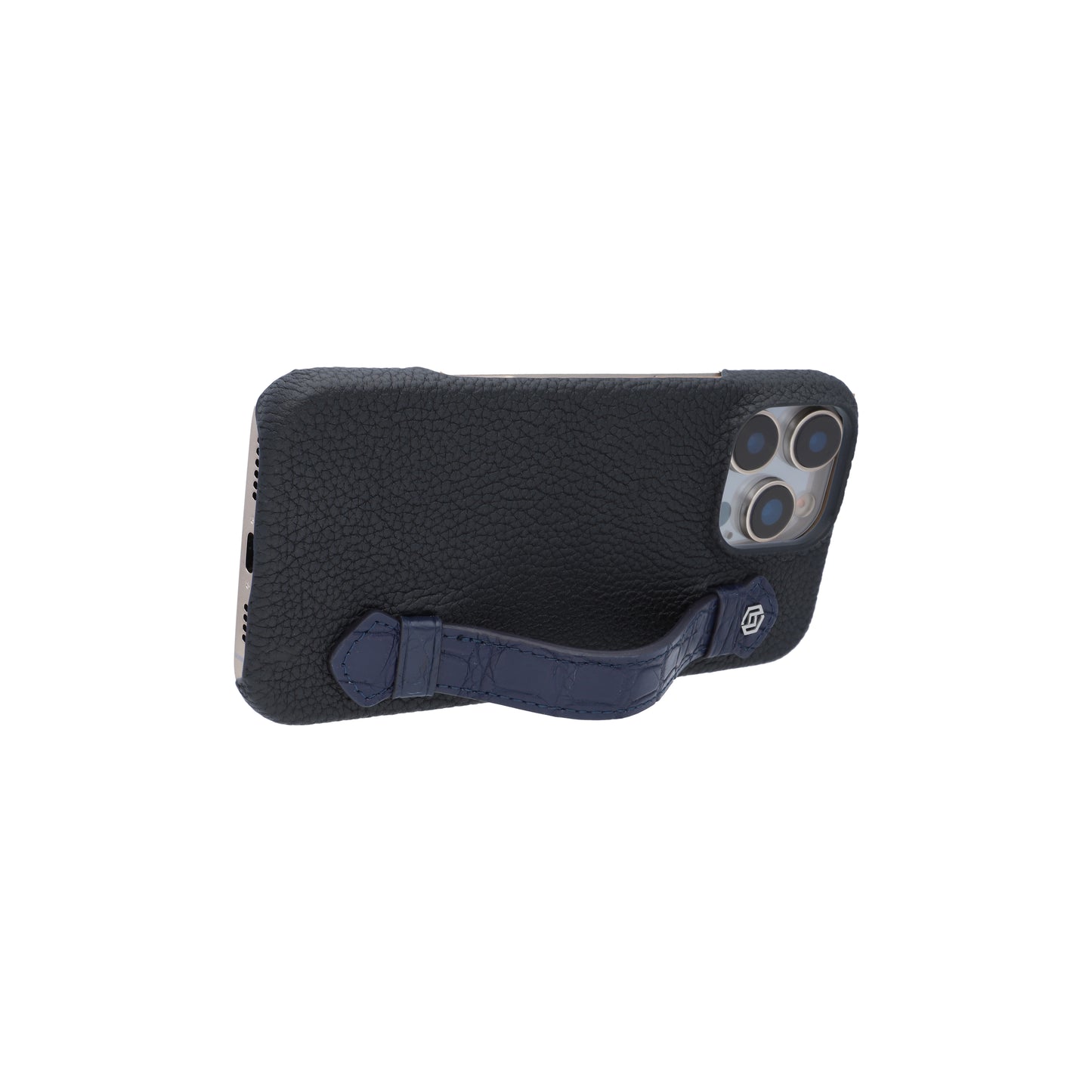 Black with crocodile side strap Blue - iPhone 16 pro max