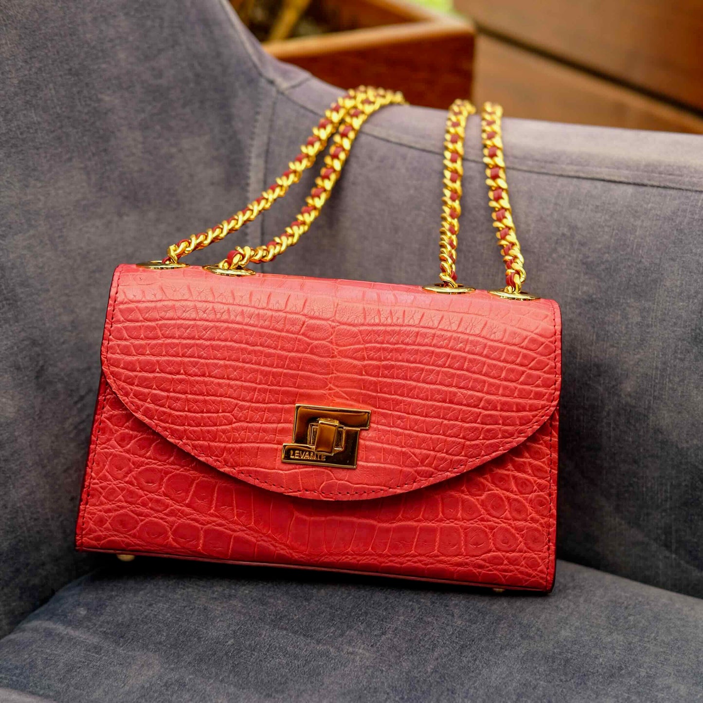 Burgundy Matt - Clutch Crocodile
