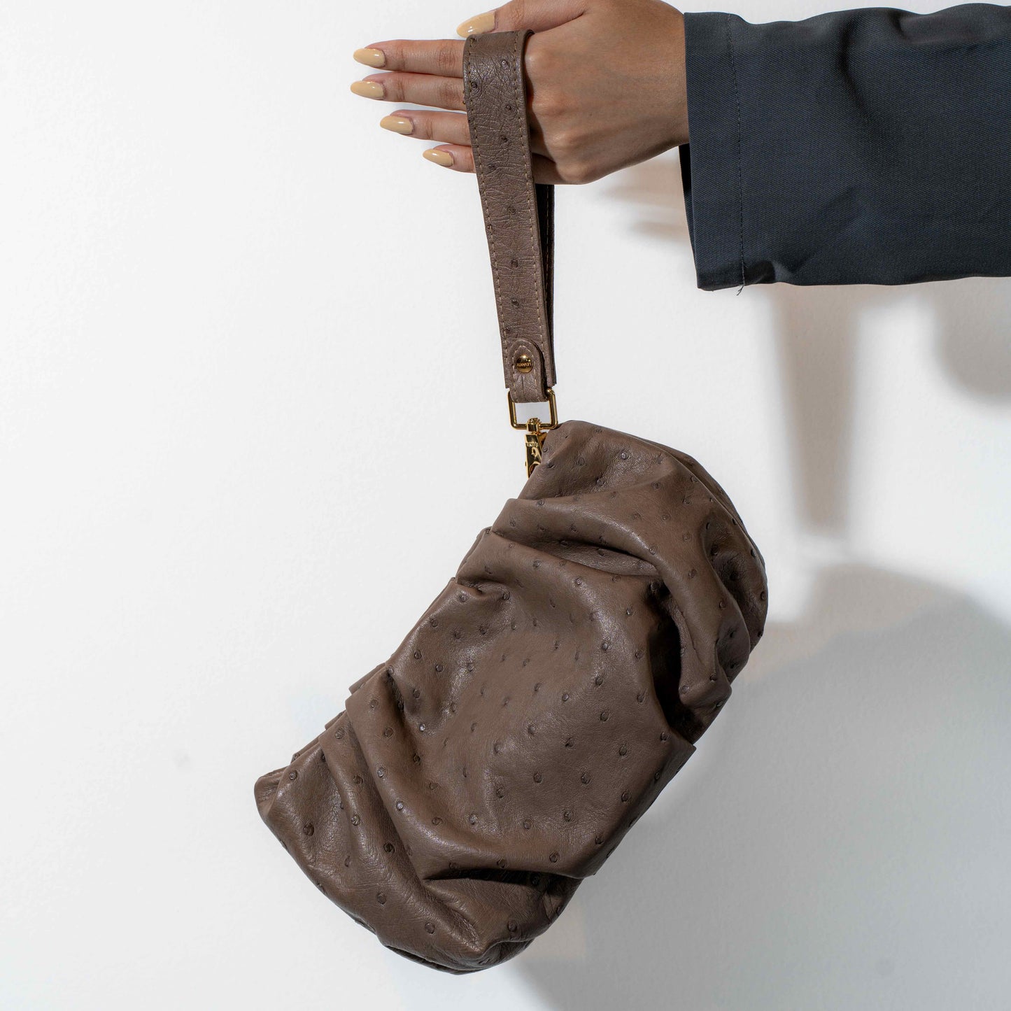 Taupe - Pouch Ostrich