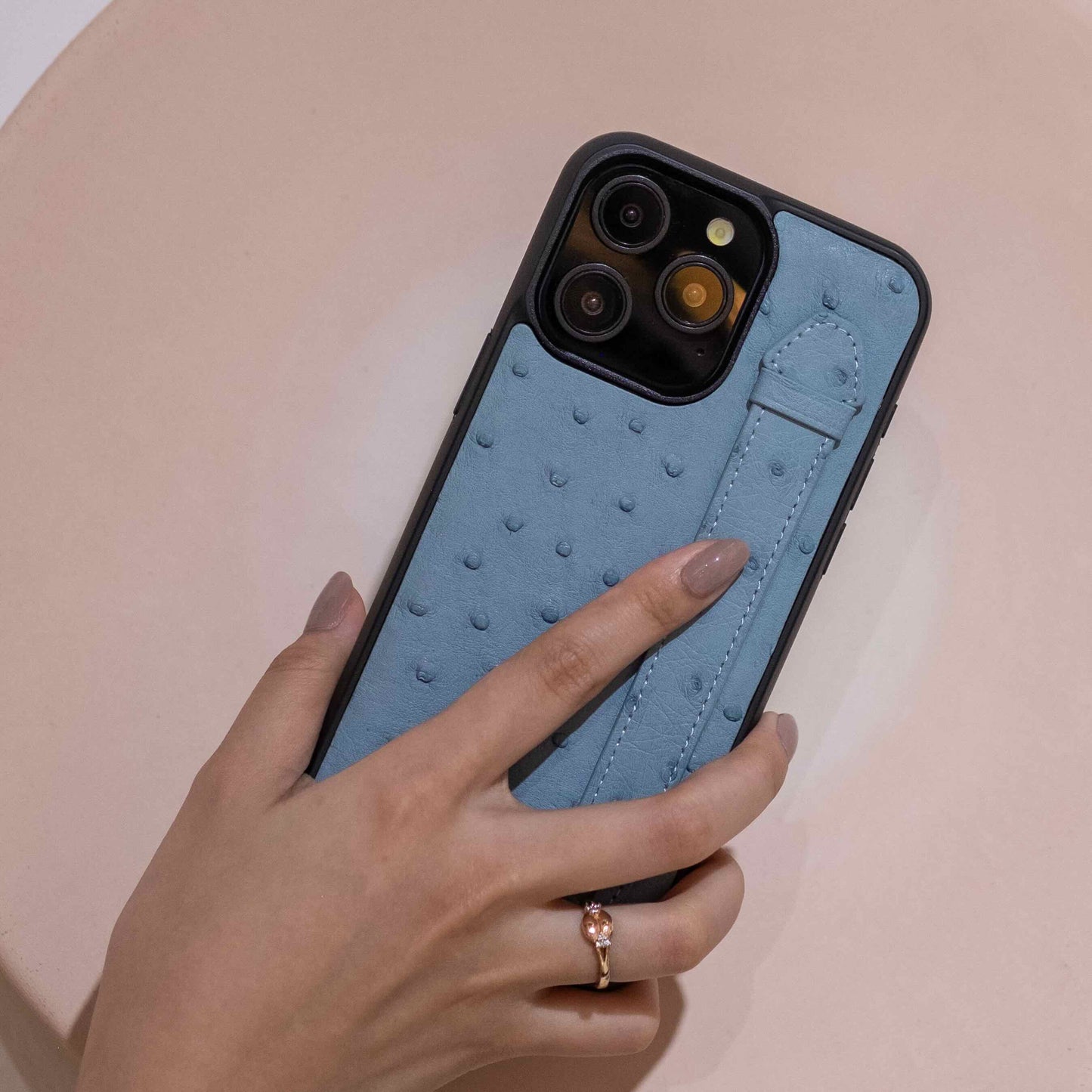Blue Jean - iPhone 15 pro mobile case Ostrich