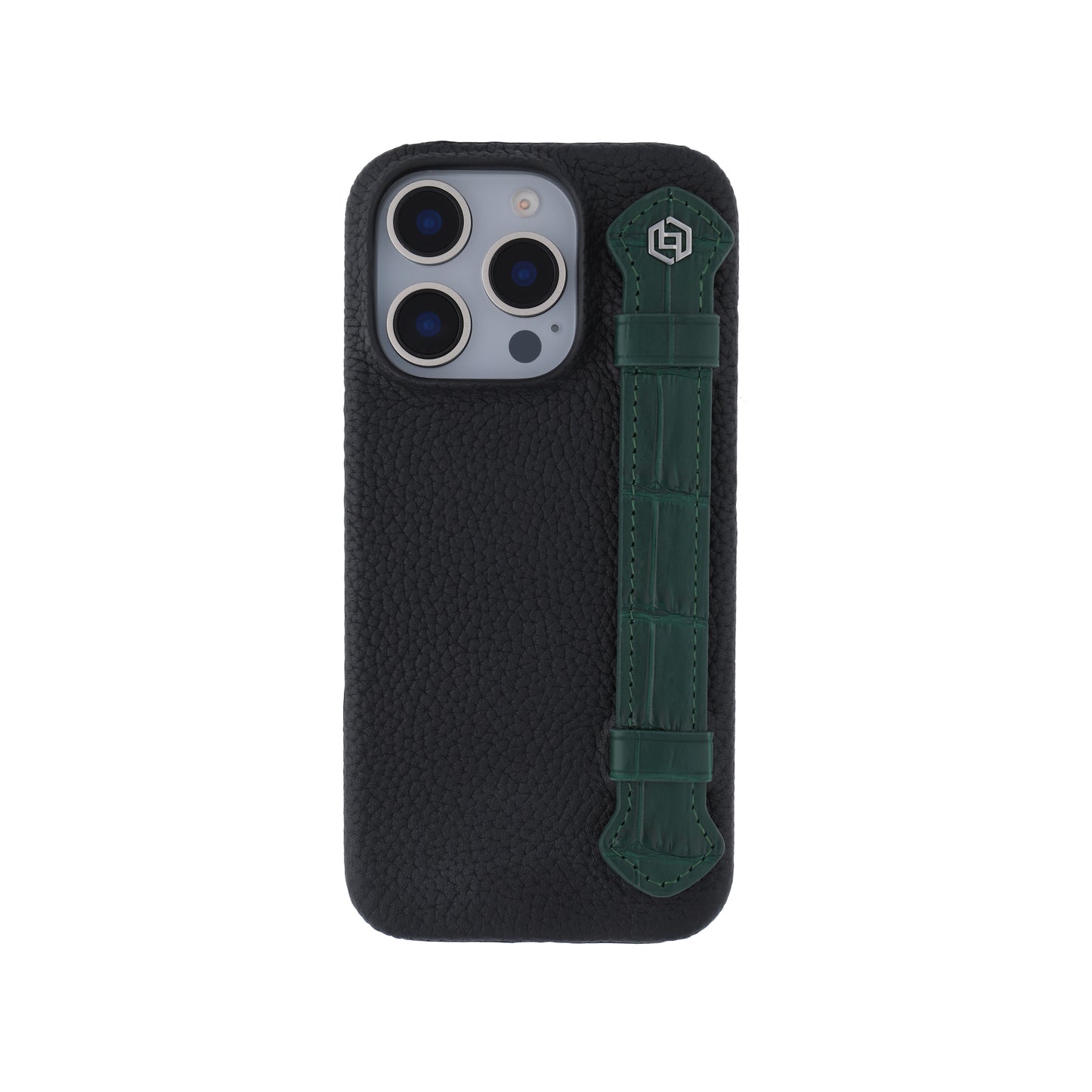 Black with crocodile side strap Green - iPhone 16 pro
