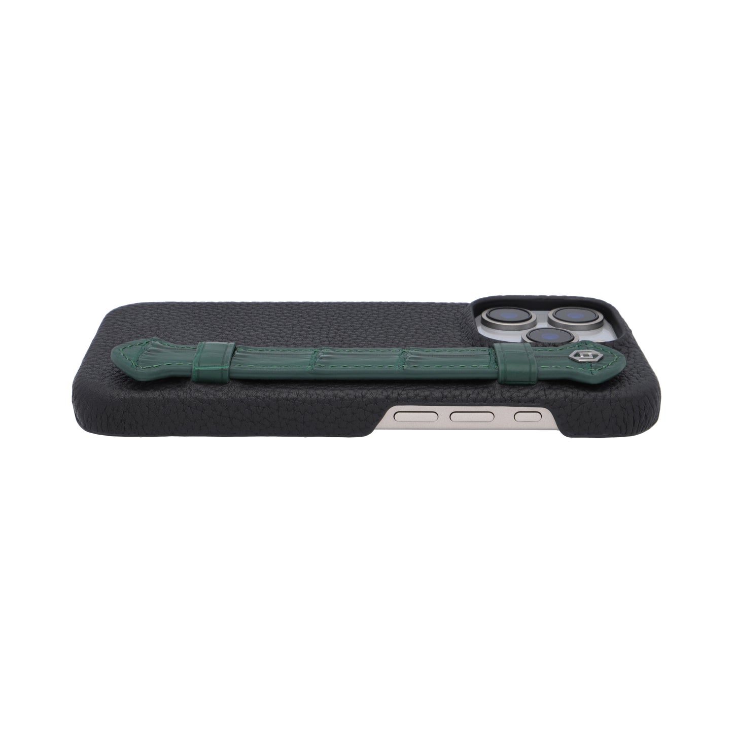 Black with crocodile side strap Green - iPhone 16 pro max