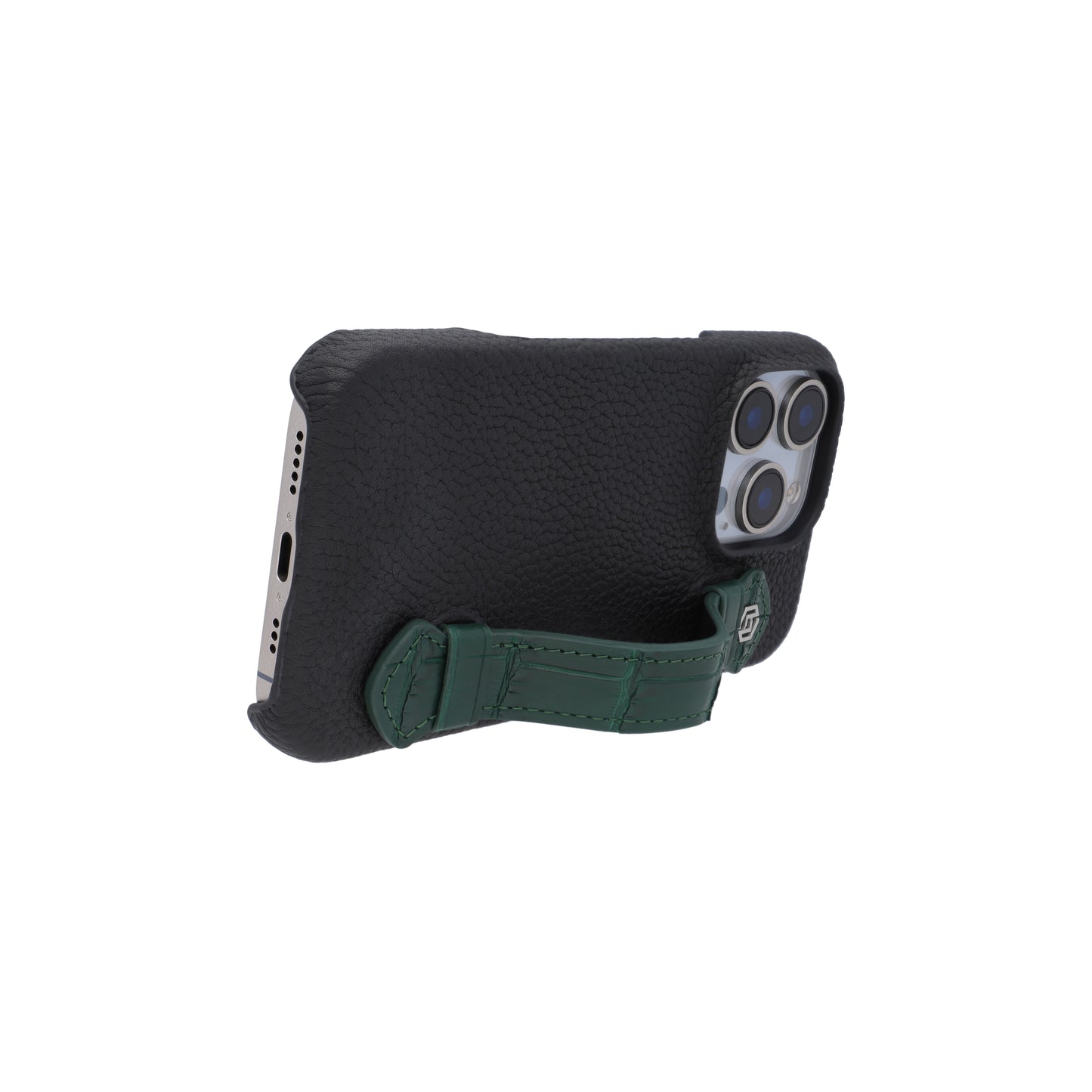 Black with crocodile side strap Green - iPhone 16 pro max