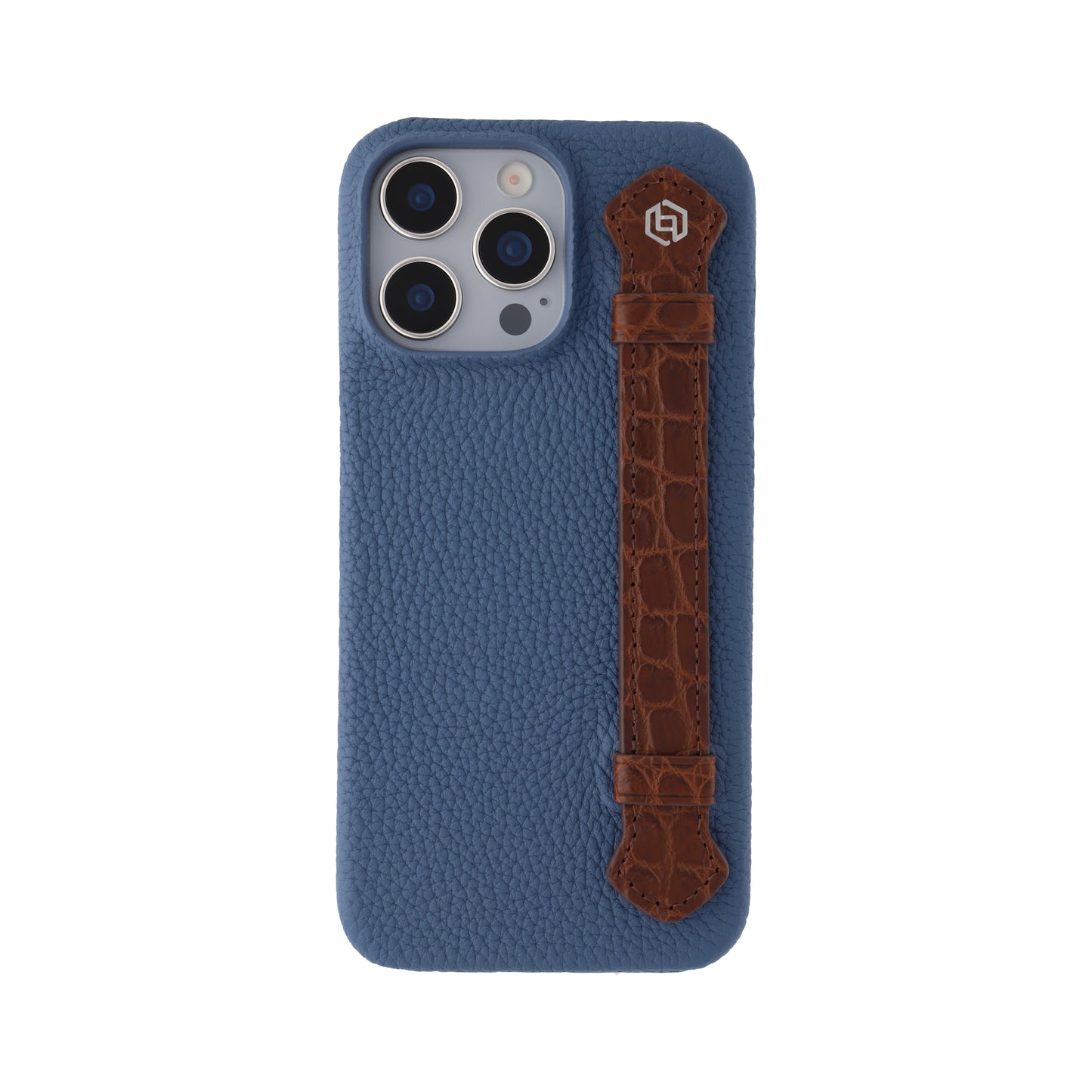 Blue with crocodile side strap Brown - iPhone 16 pro max