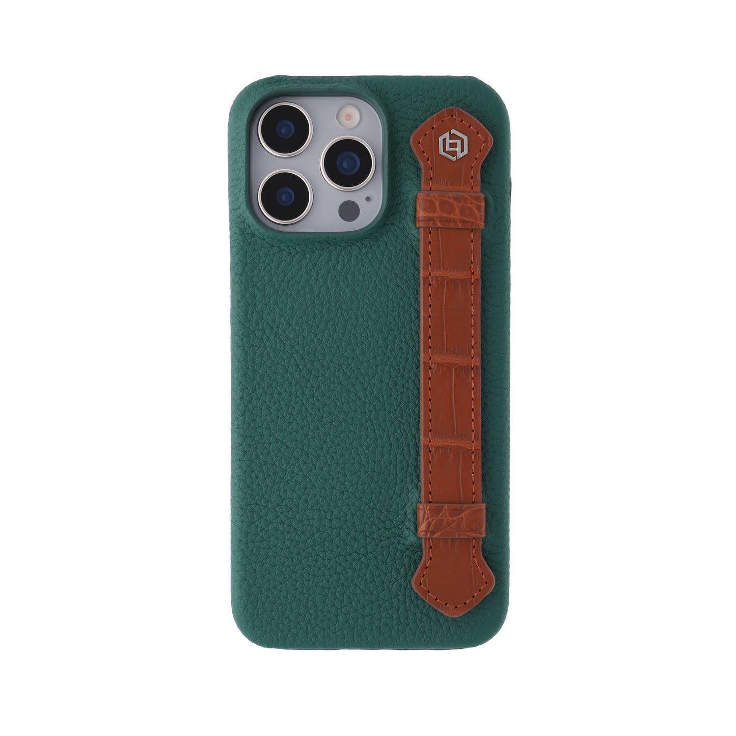 Green with crocodile side strap Brown - iPhone 16 pro max