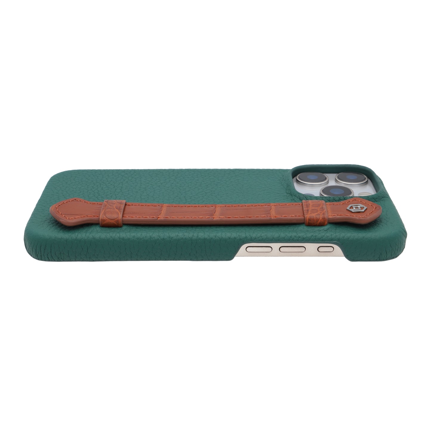 Green with crocodile side strap Brown - iPhone 16 pro max