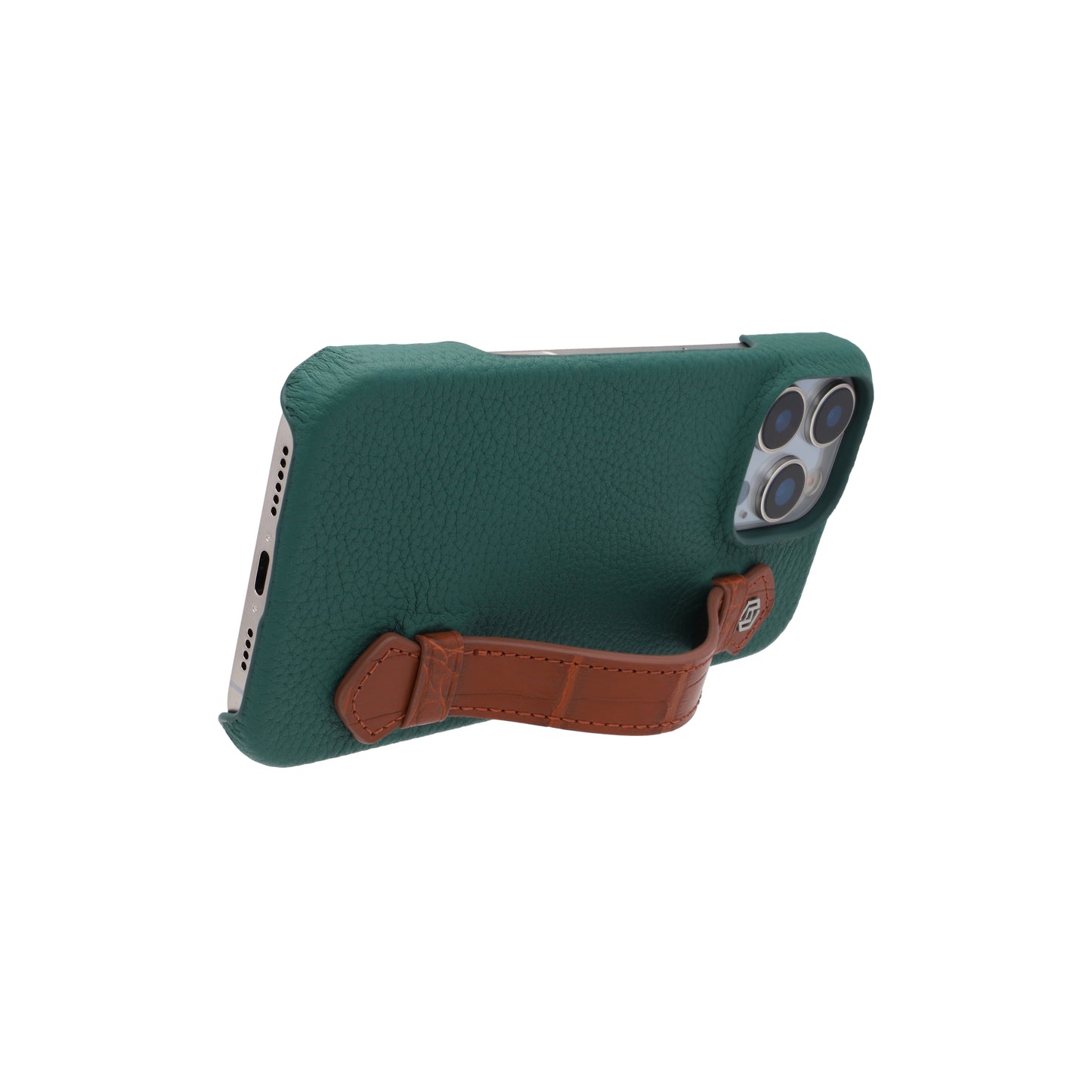 Green with crocodile side strap Brown - iPhone 16 pro max