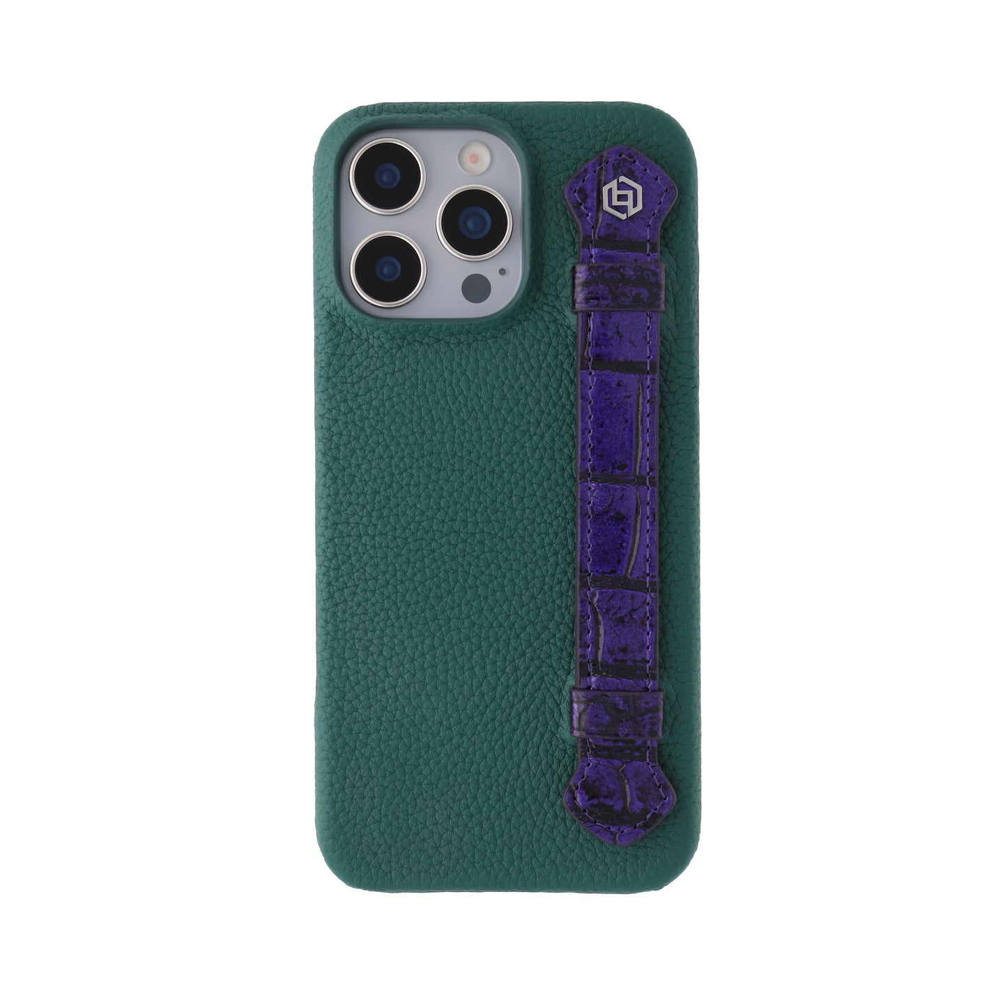 Green with crocodile side strap Metallic Purple - iPhone 16 pro max