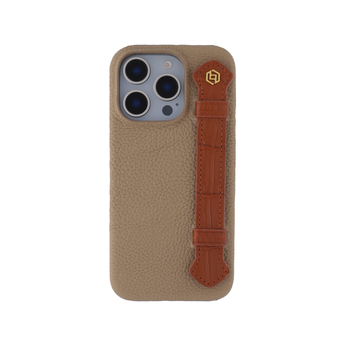 Khaki with crocodile side strap Brown - iPhone 16 pro