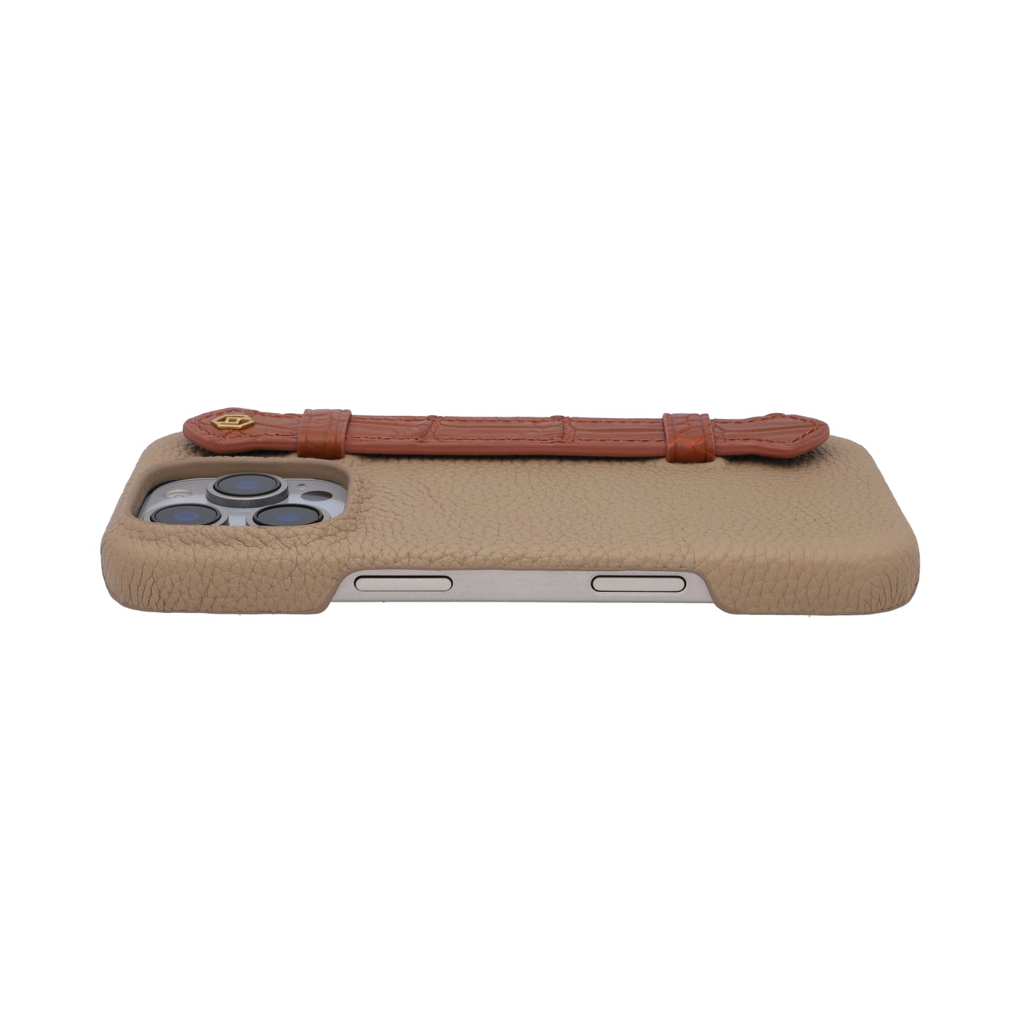 Khaki with crocodile side strap Brown - iPhone 16 pro