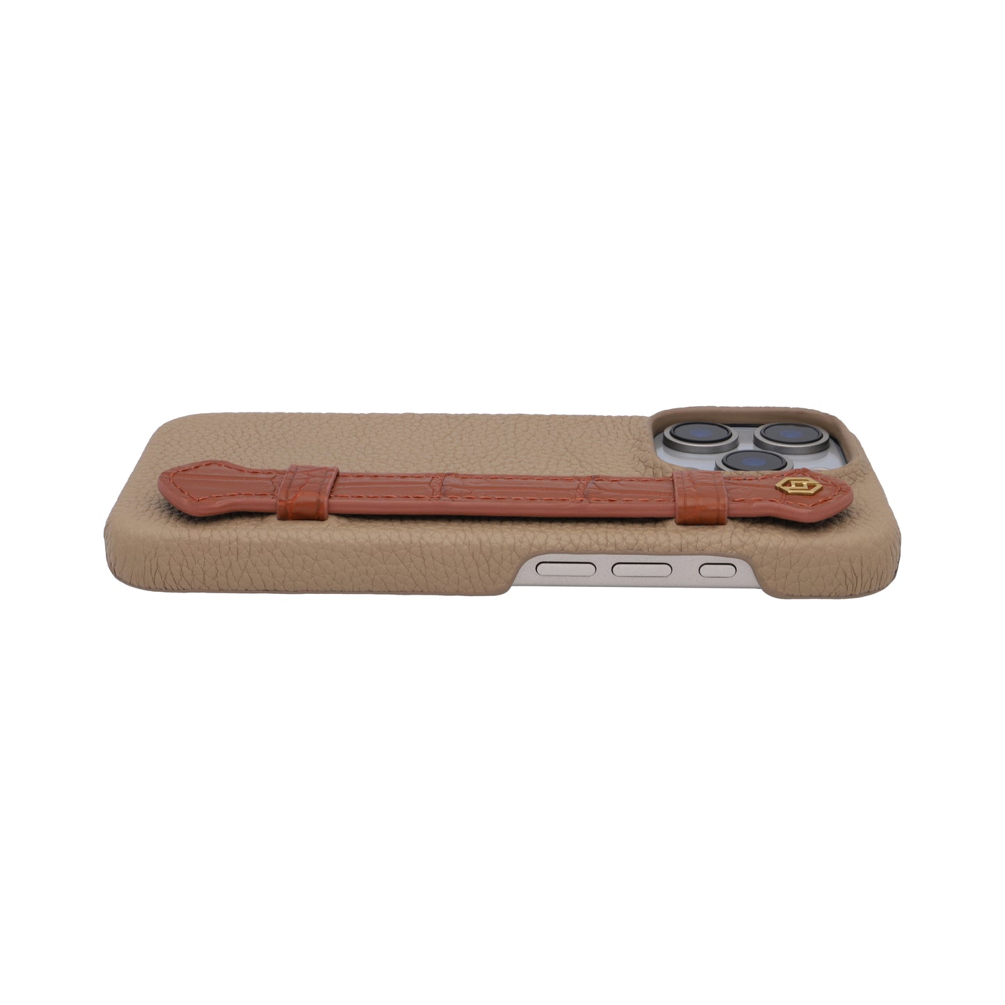 Khaki with crocodile side strap Brown - iPhone 16 pro