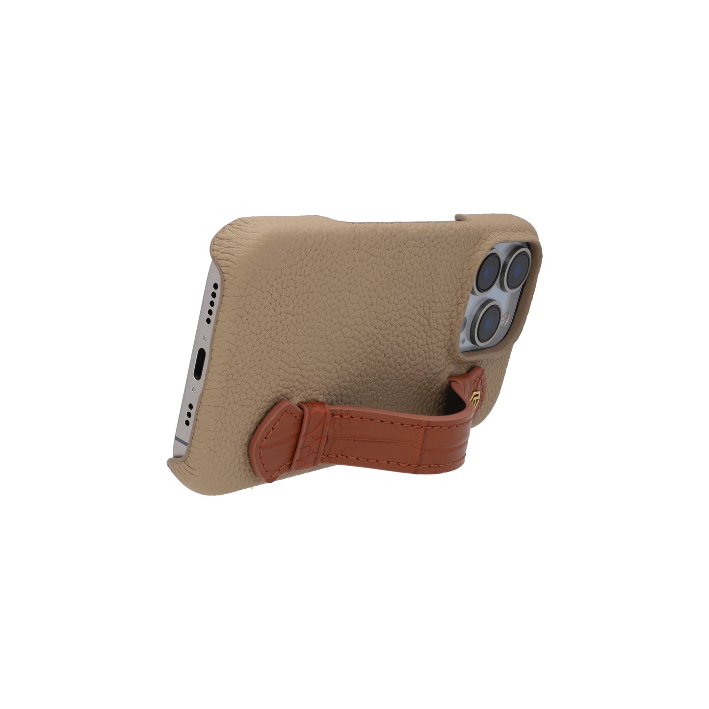 Khaki with crocodile side strap Brown - iPhone 16 pro
