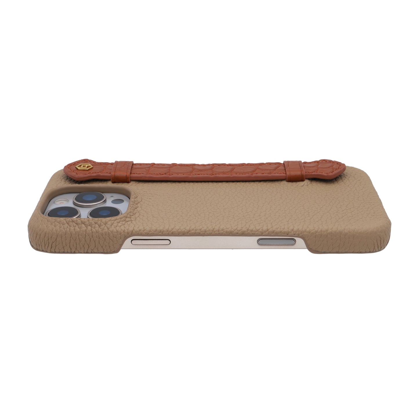 Khaki with crocodile side strap Brown - iPhone 16 pro max