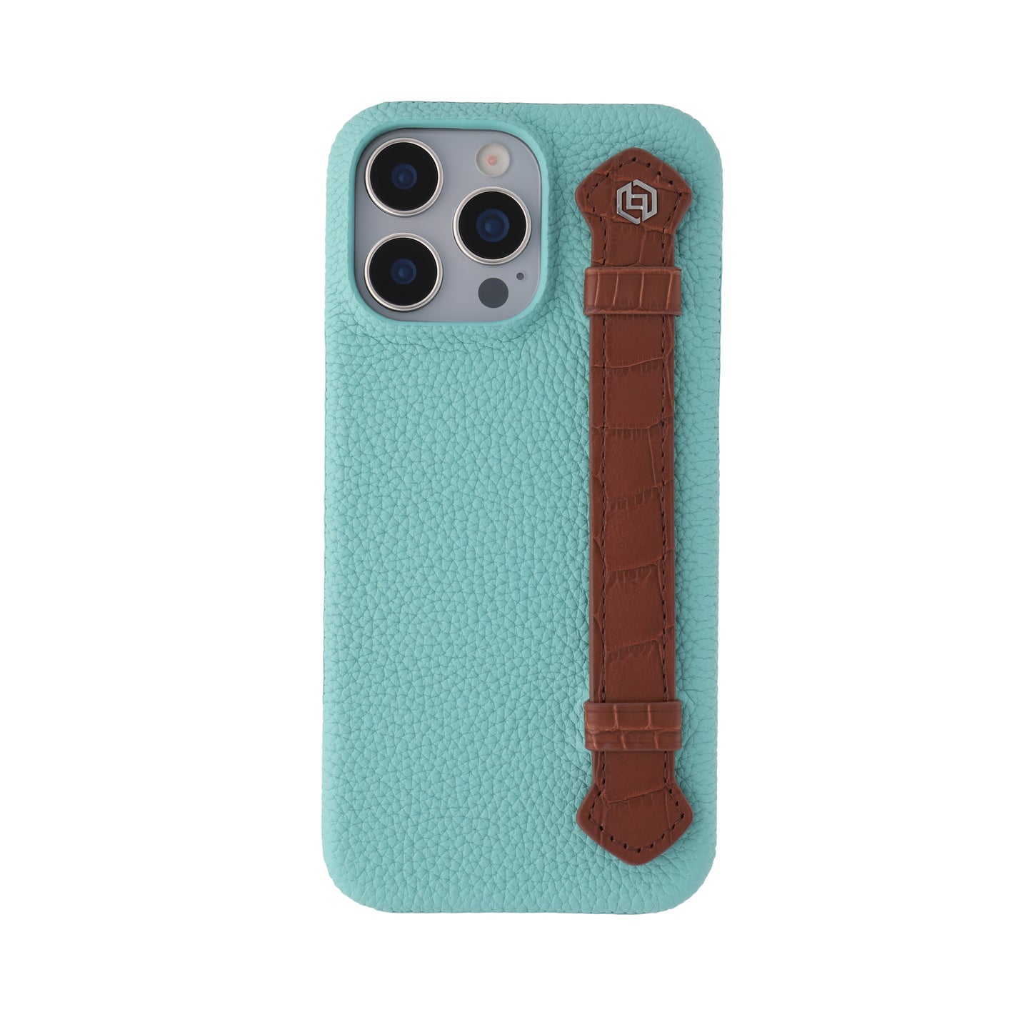 Macaron Blue with crocodile side strap Brown - iPhone 16 pro max