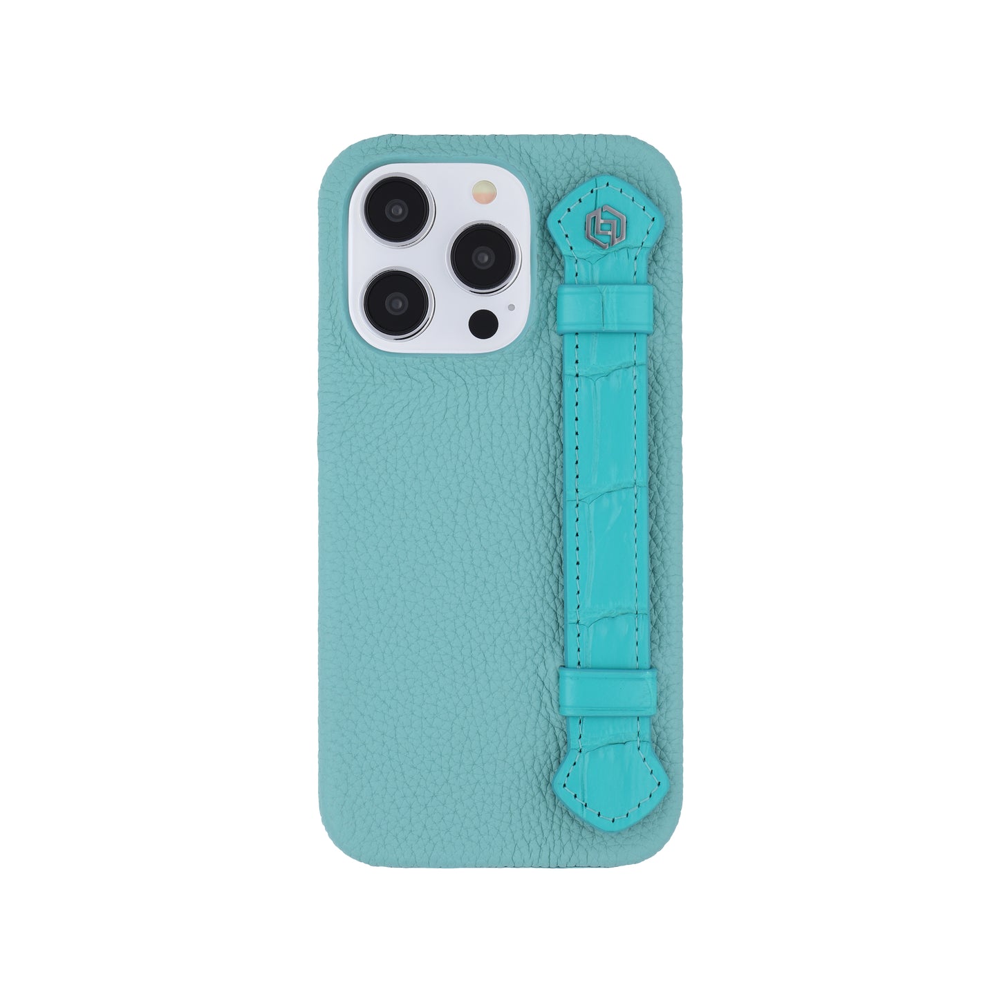 Macaron Blue with crocodile side strap Turquoise- iPhone 14 pro