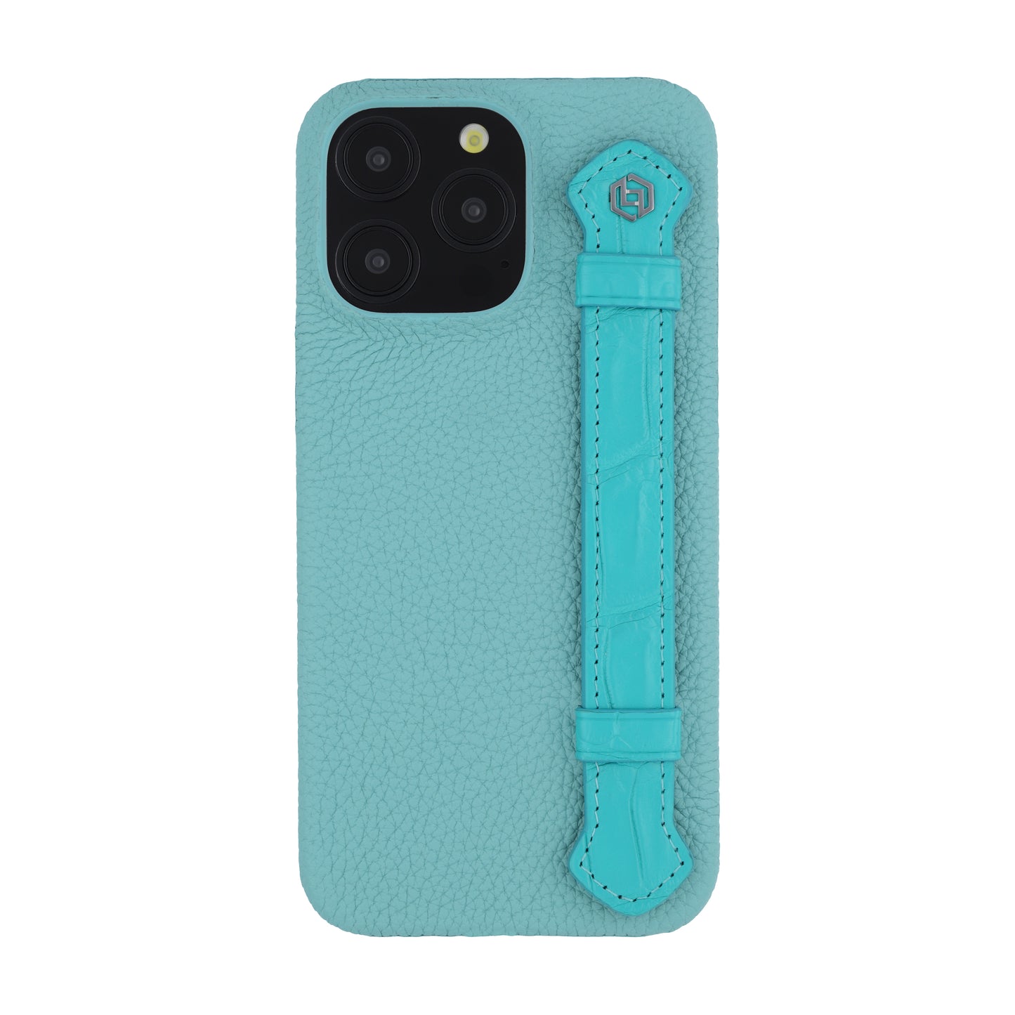Macaron Blue with crocodile side strap Turquoise - iPhone 15 pro max