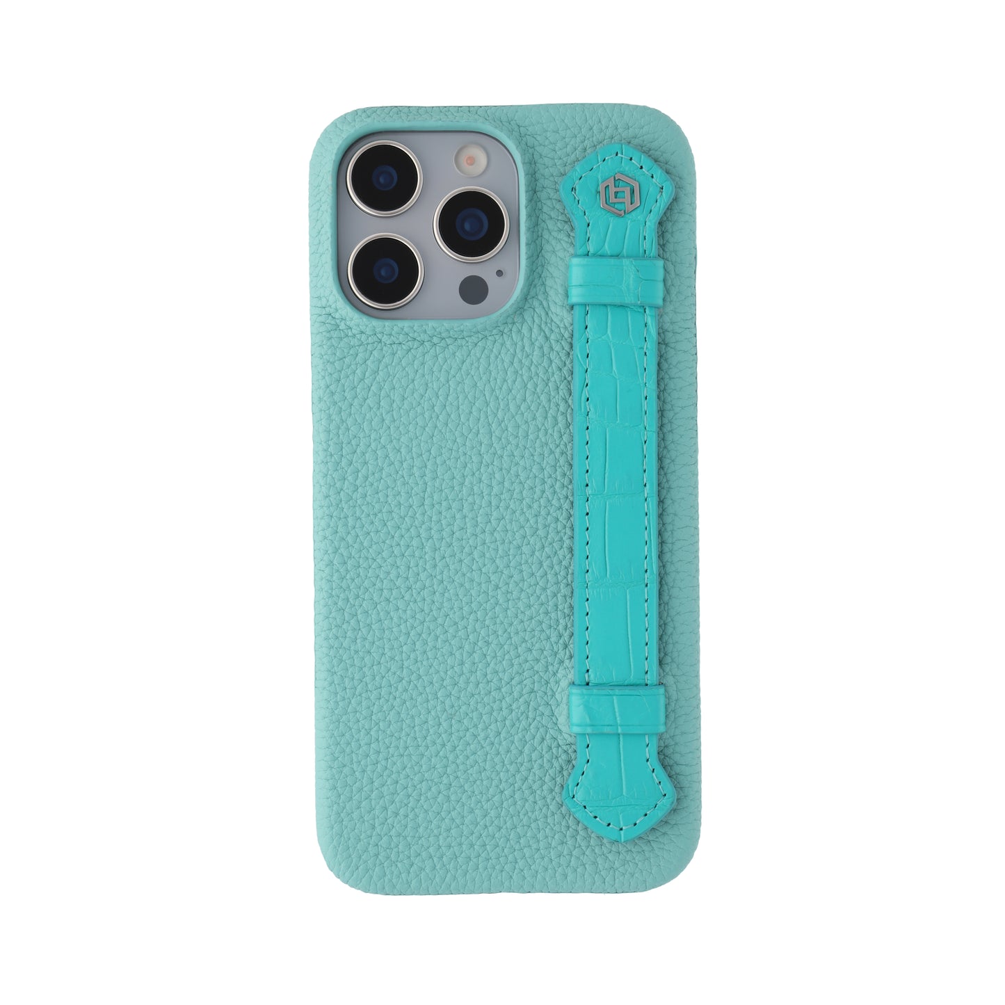 Macaron Blue with crocodile side strap Turquoise - iPhone 16 pro max