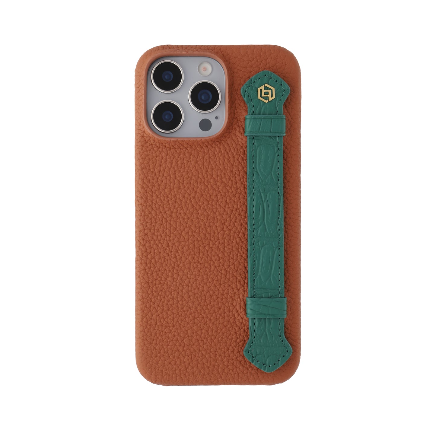 Tan with crocodile side strap Green - iPhone 16 pro max
