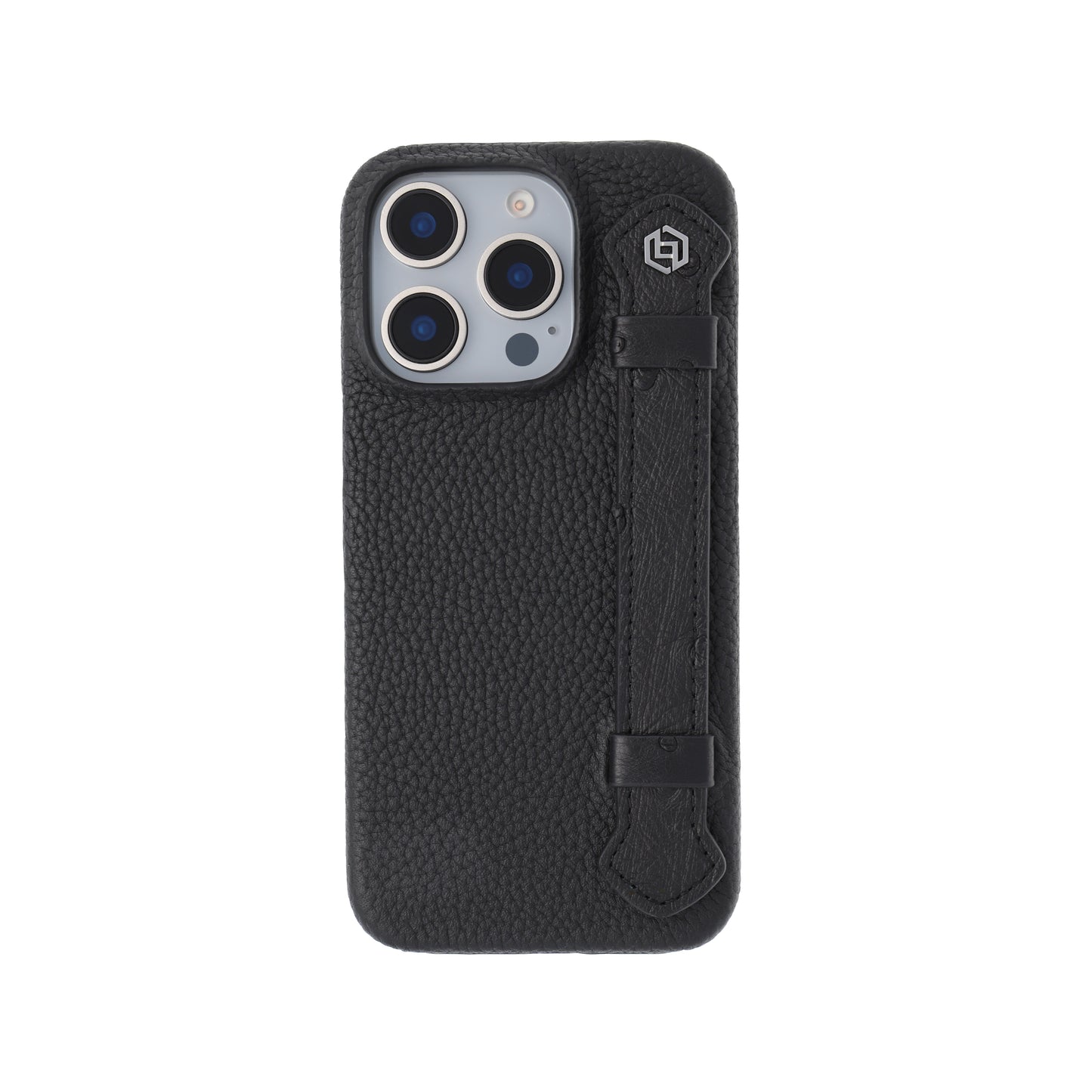 Black with ostrich side strap Black - iPhone 16 pro