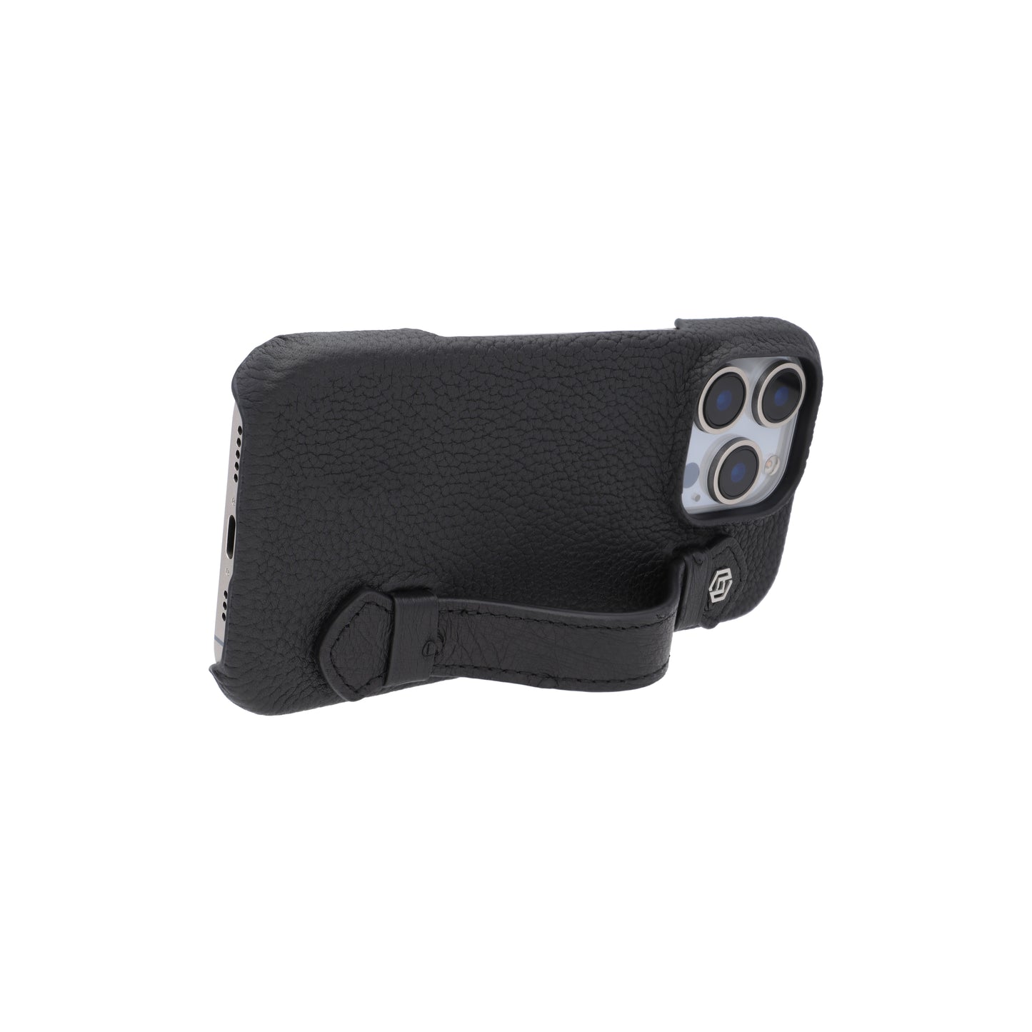 Black with ostrich side strap Black - iPhone 16 pro