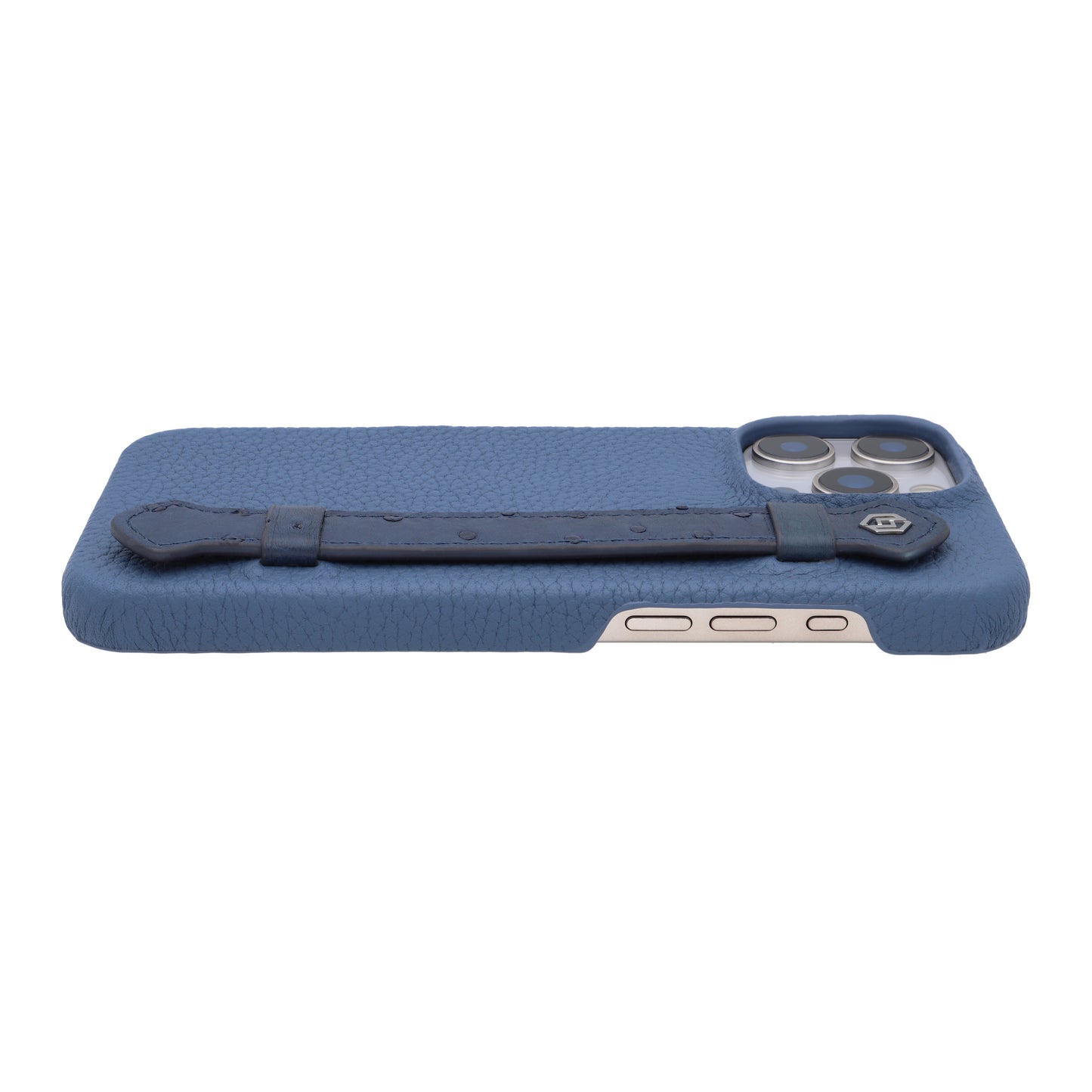 Blue with ostrich side strap Blue - iPhone 16 pro max