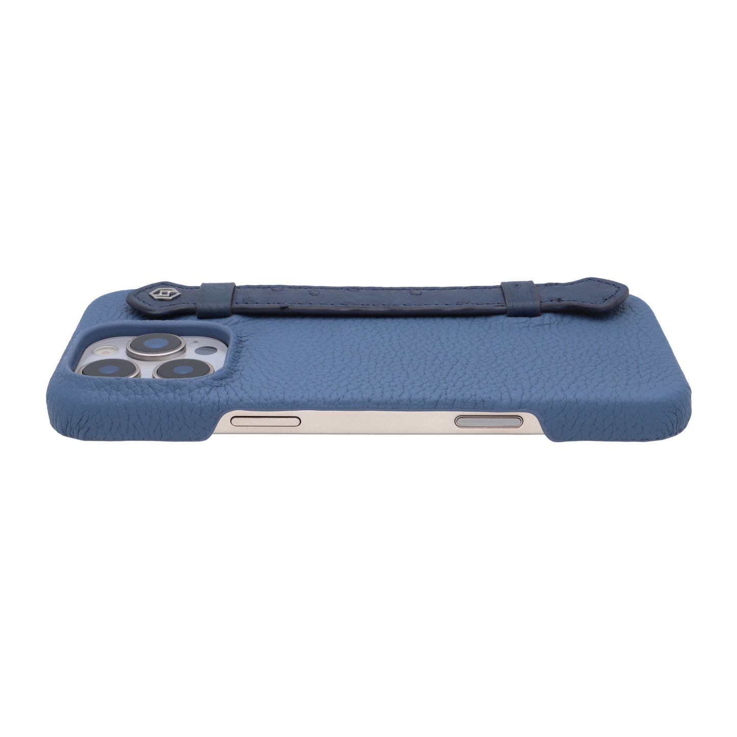 Blue with ostrich side strap Blue - iPhone 16 pro max