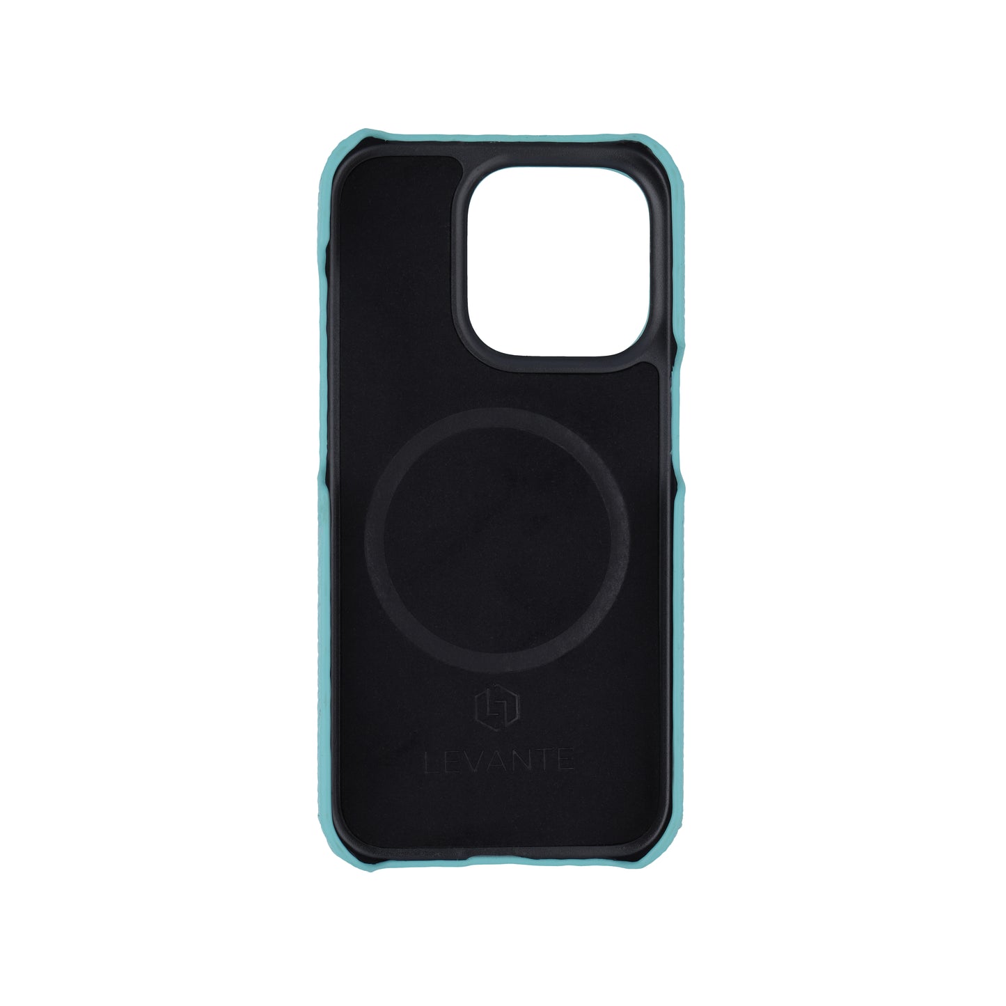 Macaron Blue with ostrich side strap Brown - iPhone 15 pro