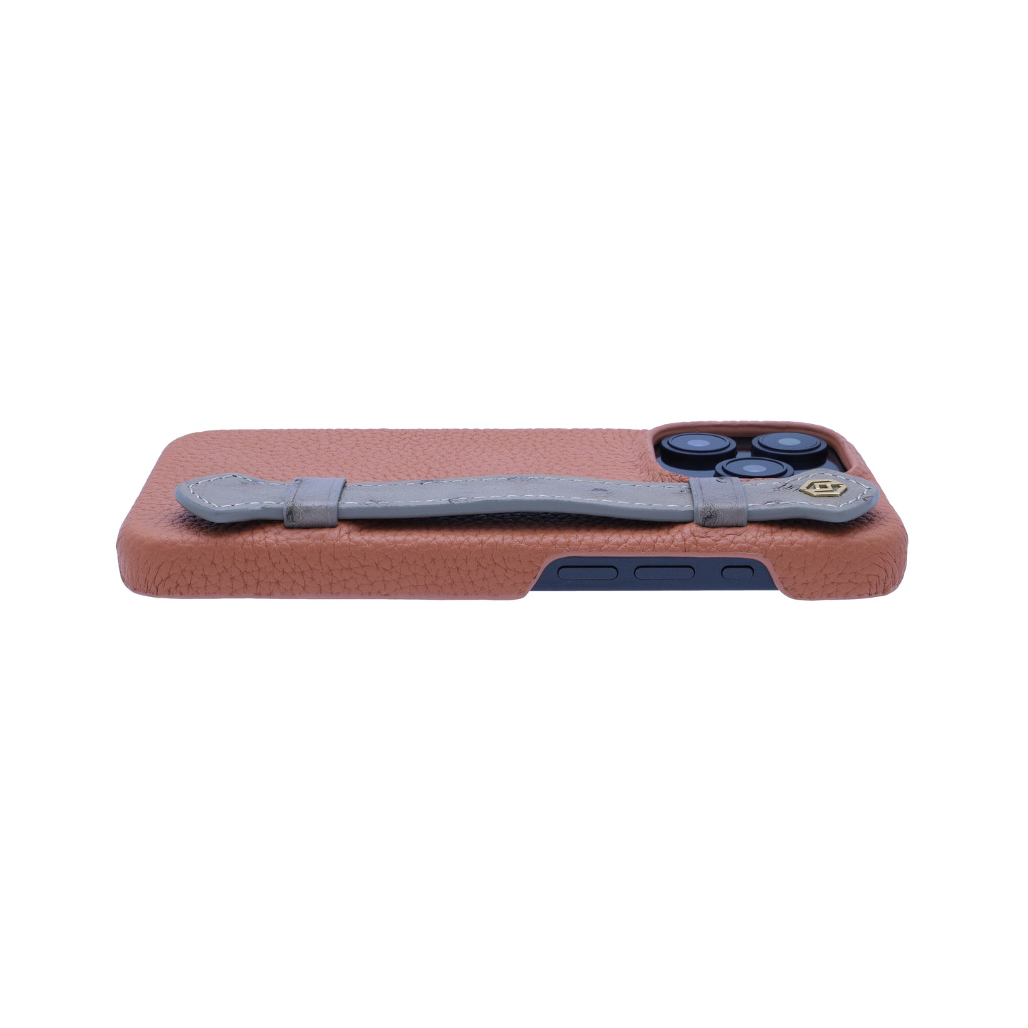 Tan with ostrich side strap Taupe - iPhone 15 pro