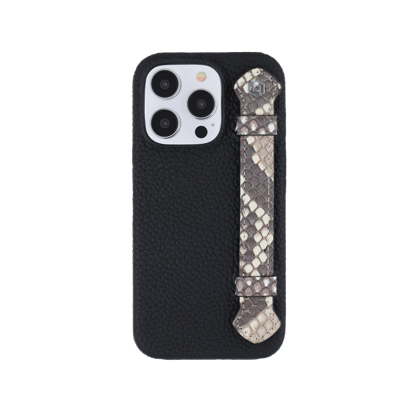 Black with python side strap Natural - iPhone 14 pro