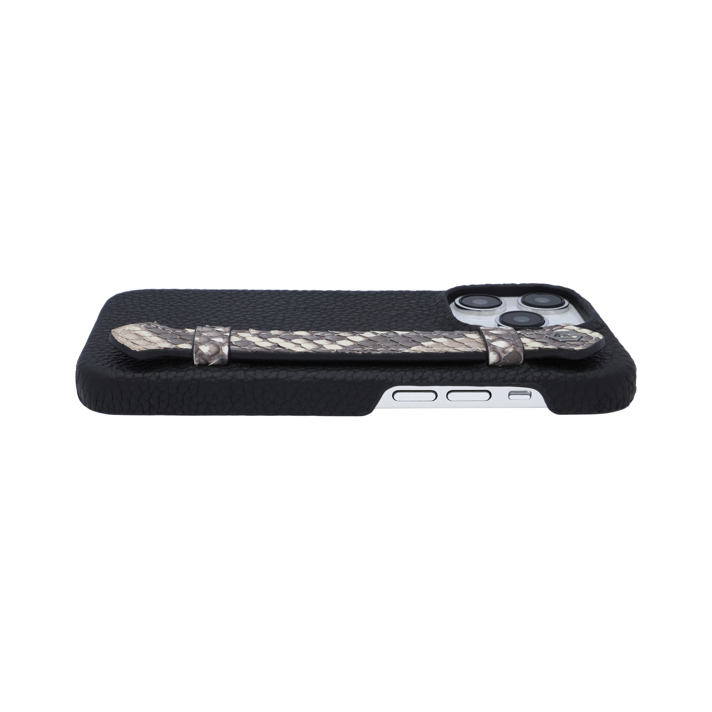 Black with python side strap Natural - iPhone 14 pro