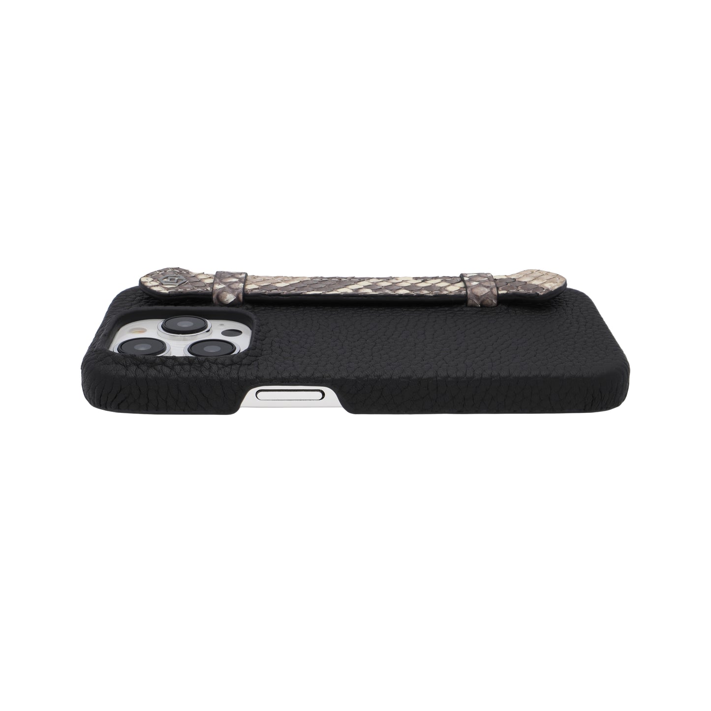 Black with python side strap Natural - iPhone 14 pro