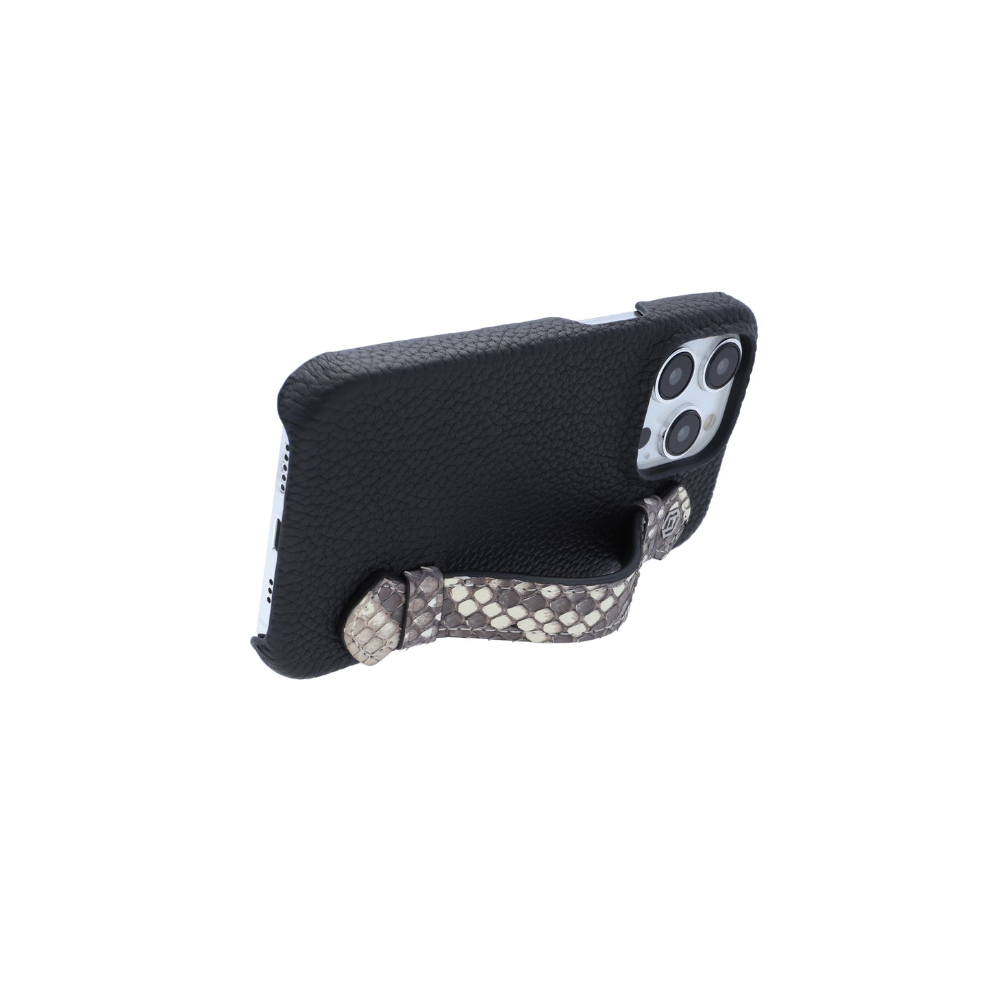 Black with python side strap Natural - iPhone 14 pro