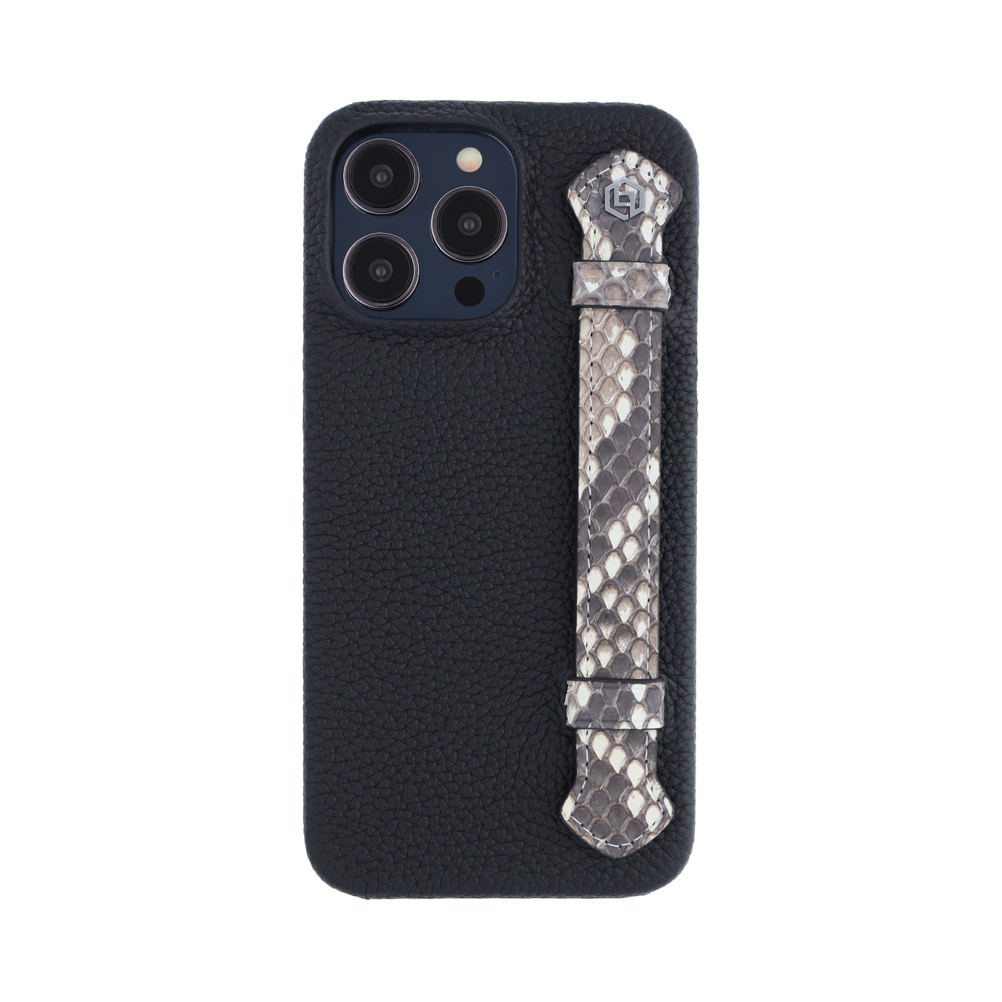 Black with python side strap Natural - iPhone 14 pro max