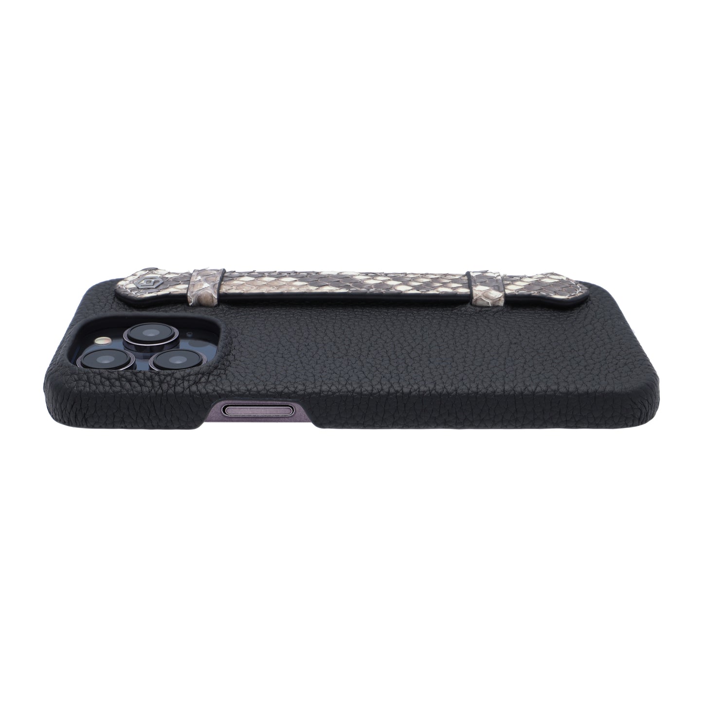 Black with python side strap Natural - iPhone 14 pro max