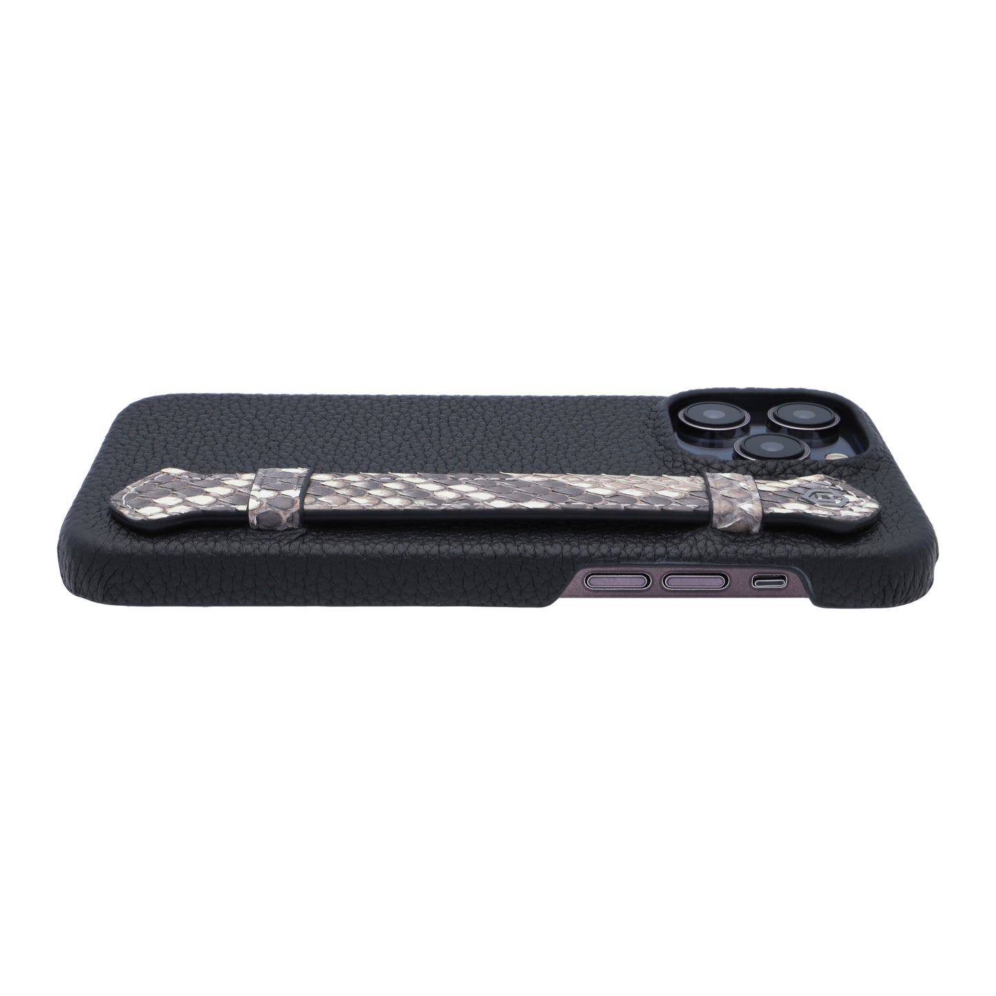 Black with python side strap Natural - iPhone 14 pro max