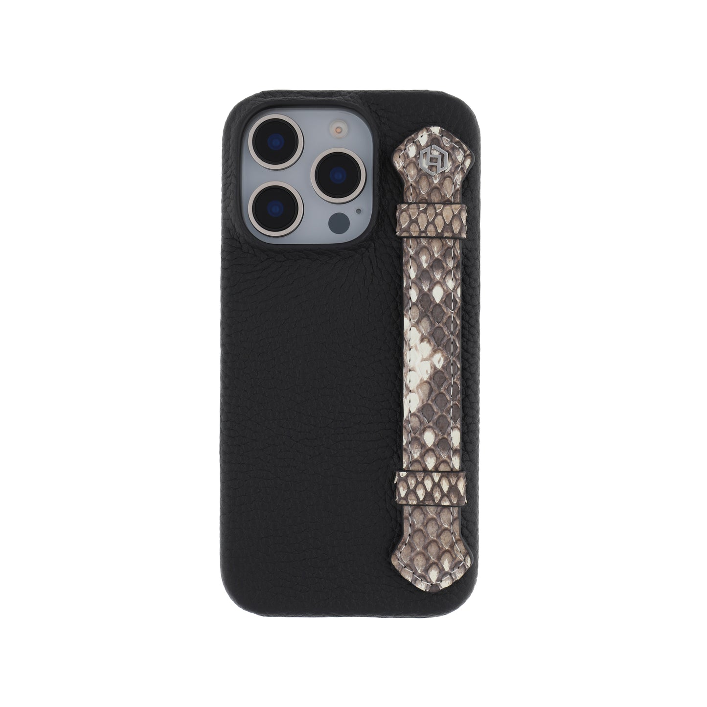 Black with python side strap Natural - iPhone 16 pro
