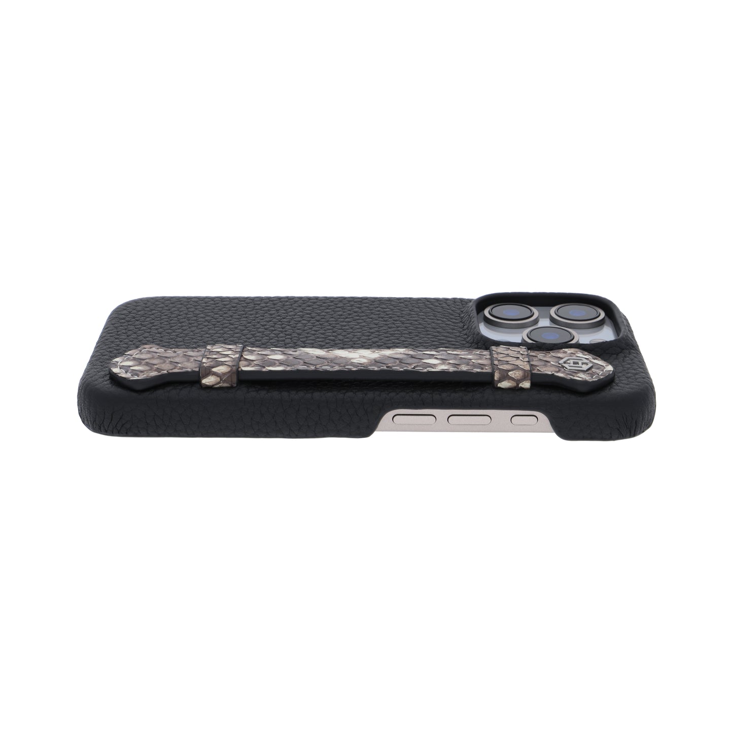 Black with python side strap Natural - iPhone 16 pro