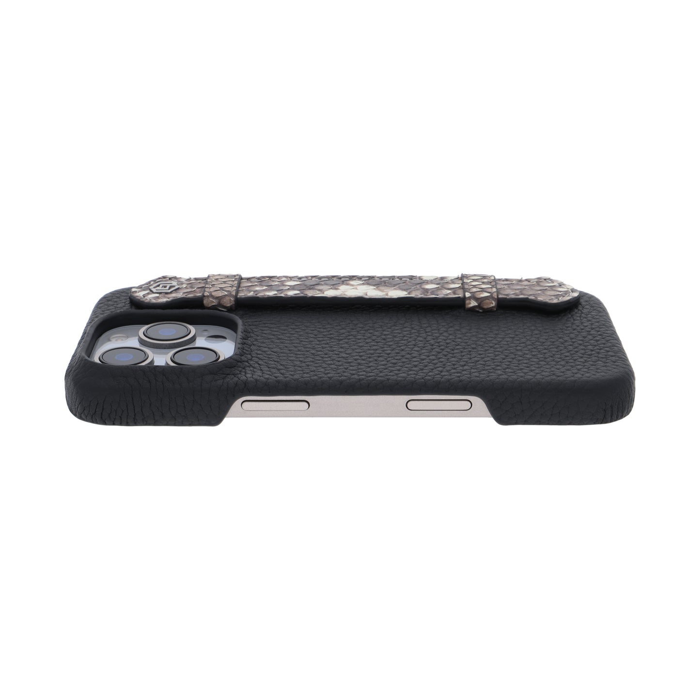Black with python side strap Natural - iPhone 16 pro
