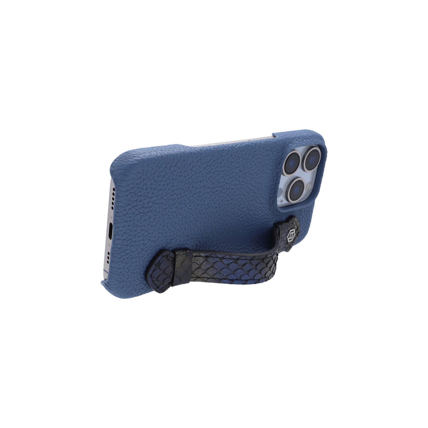 Blue with python side strap Blue Gold - iPhone 16 pro