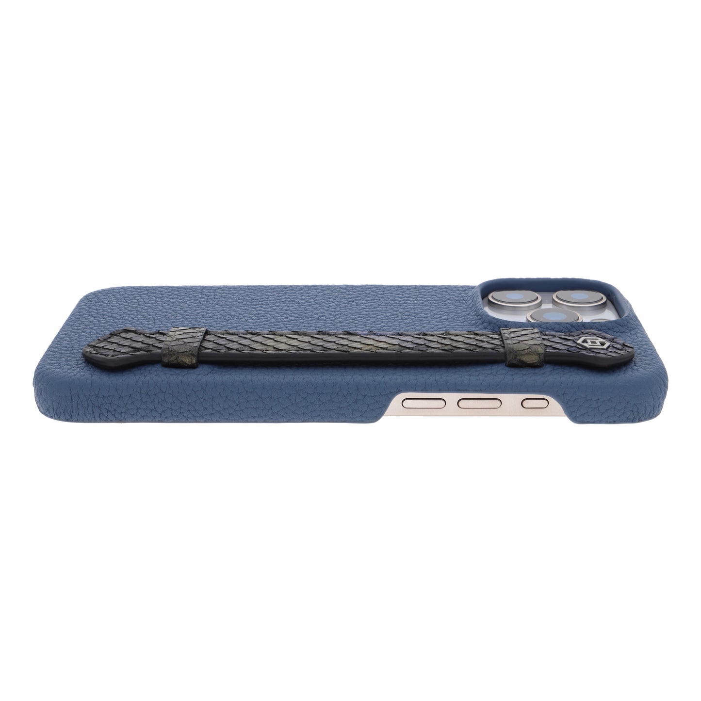 Blue with python side strap Blue Gold - iPhone 16 pro max