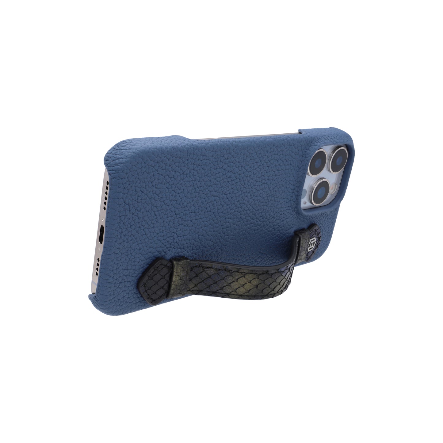 Blue with python side strap Blue Gold - iPhone 16 pro max
