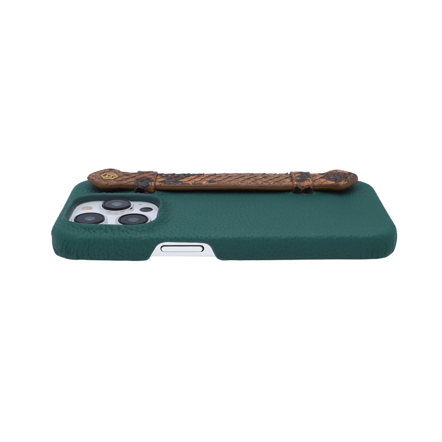 Green with python side strap Brown - iPhone 14 pro
