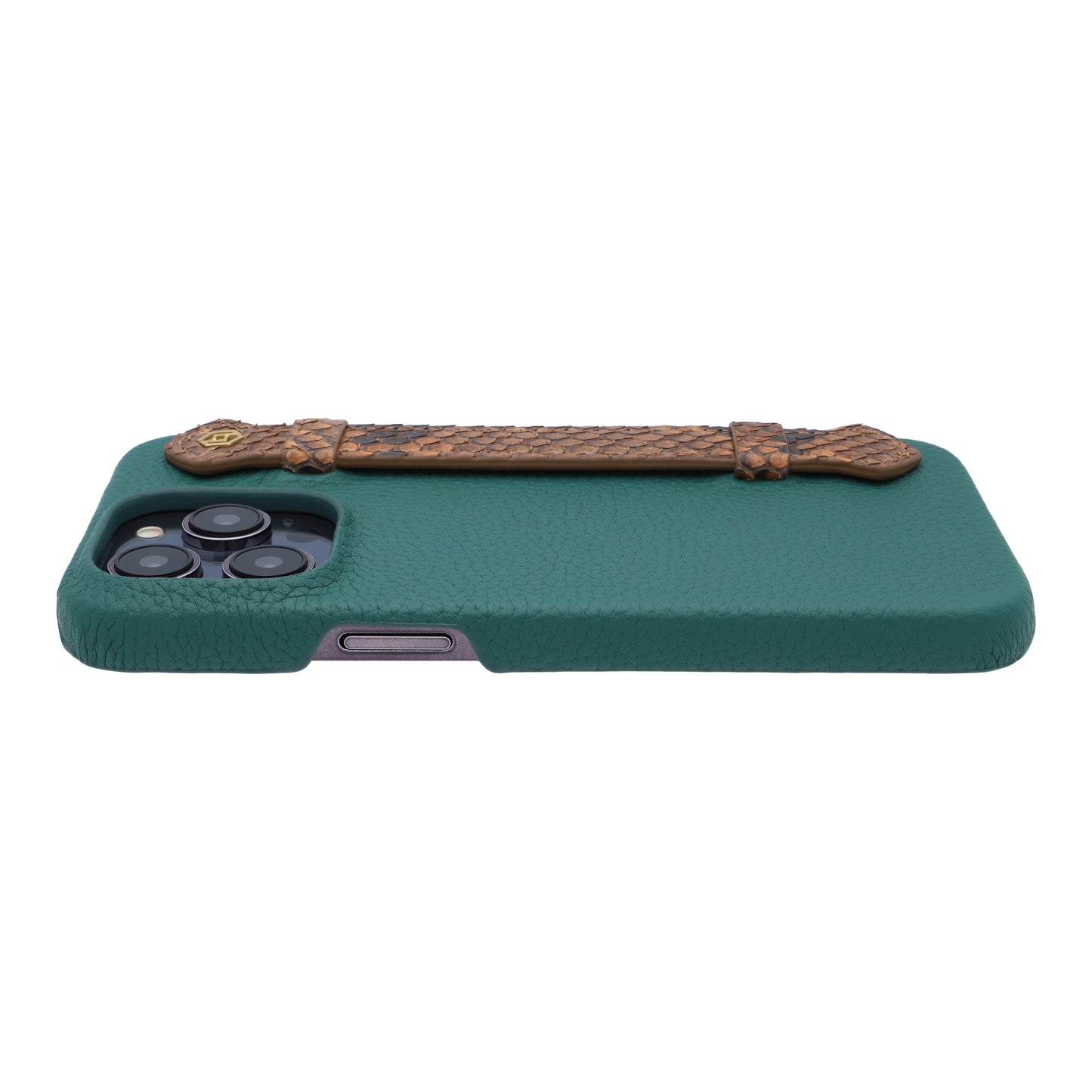 Green with python side strap Brown - iPhone 14 pro max