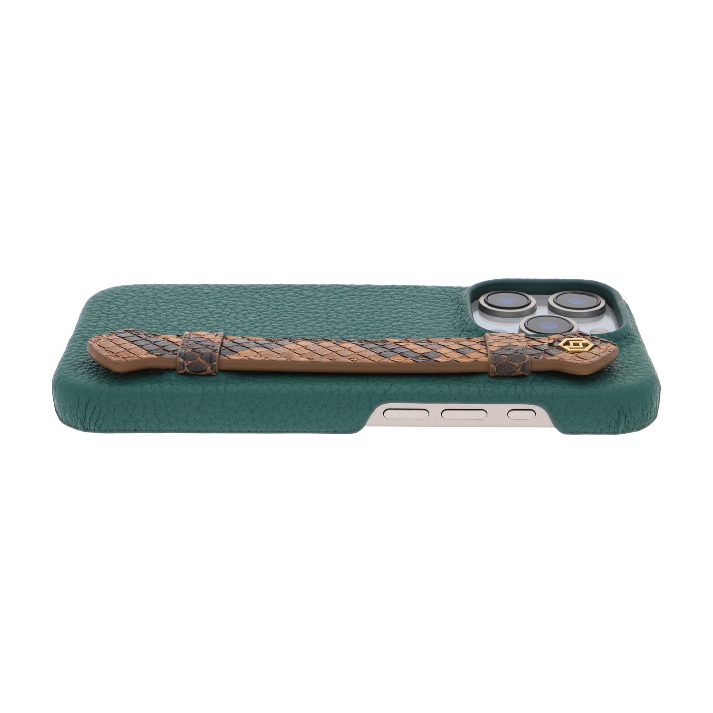 Green with python side strap Brown - iPhone 16 pro