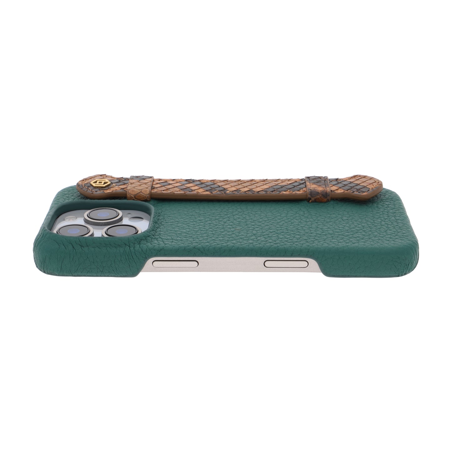 Green with python side strap Brown - iPhone 16 pro