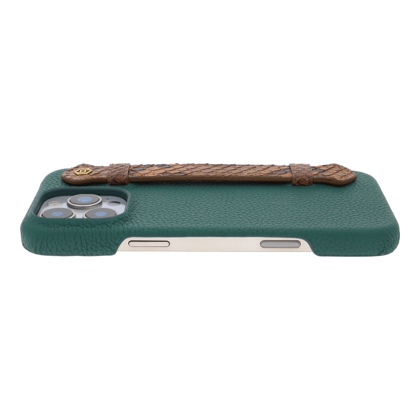 Green with python side strap Brown - iPhone 16 pro max