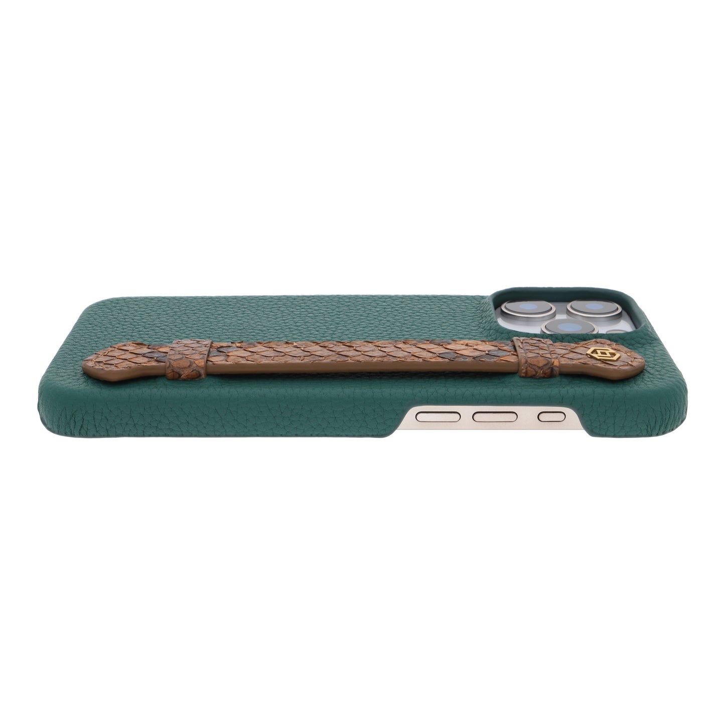 Green with python side strap Brown - iPhone 16 pro max