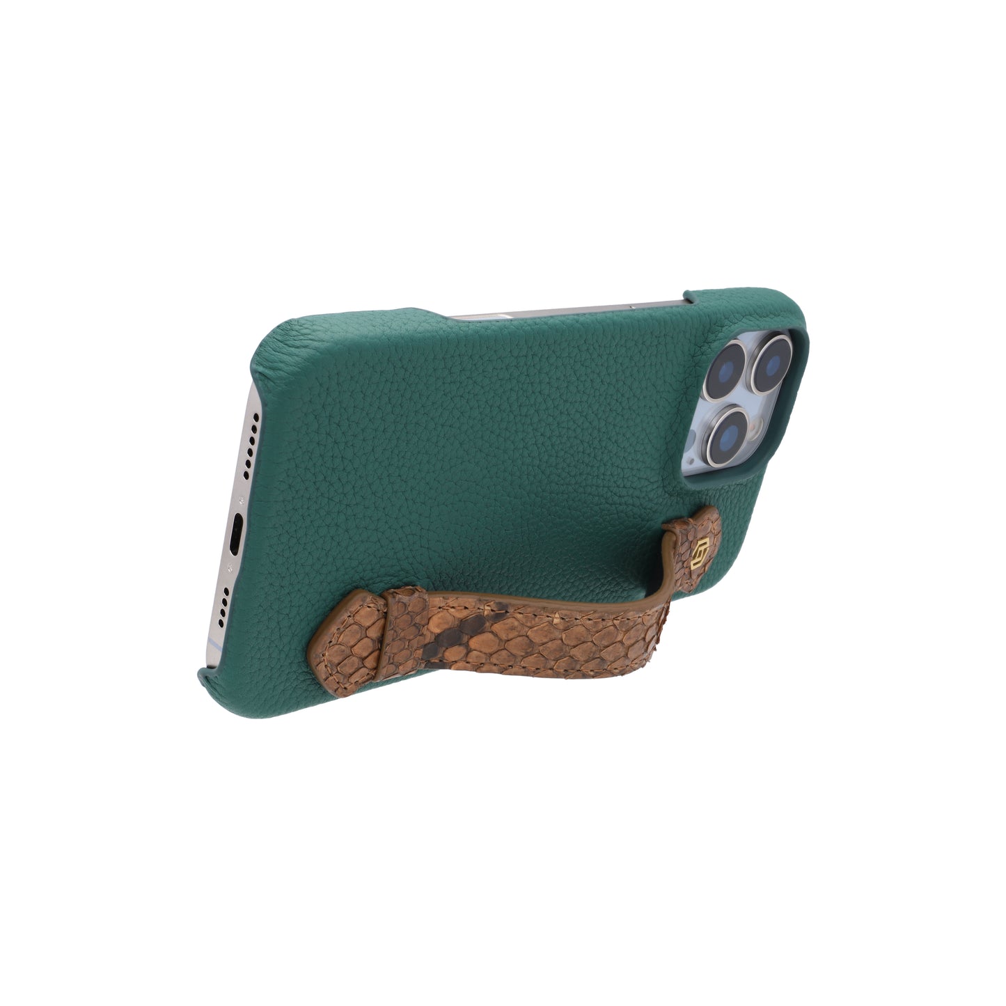 Green with python side strap Brown - iPhone 16 pro max