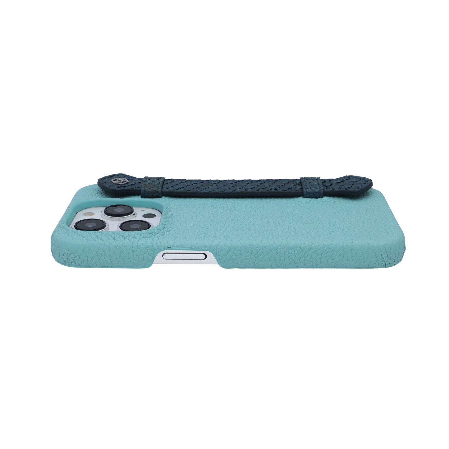 Macaron Blue with python side strap Blue - iPhone 14 pro